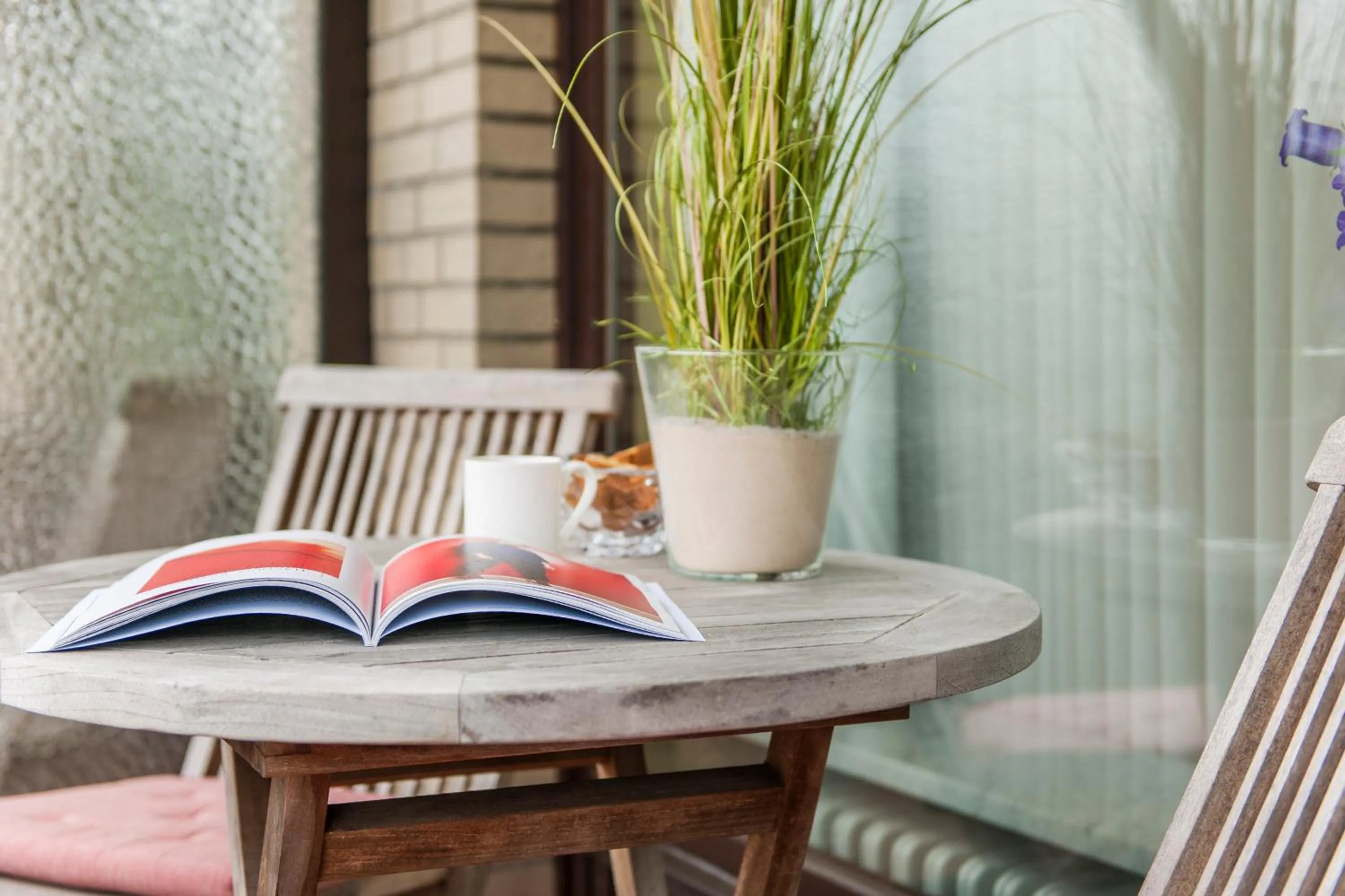 Balcony/Terrace in Büngers Apartment-Hotel mit Gartensauna - modern, gemütlich und strandnah