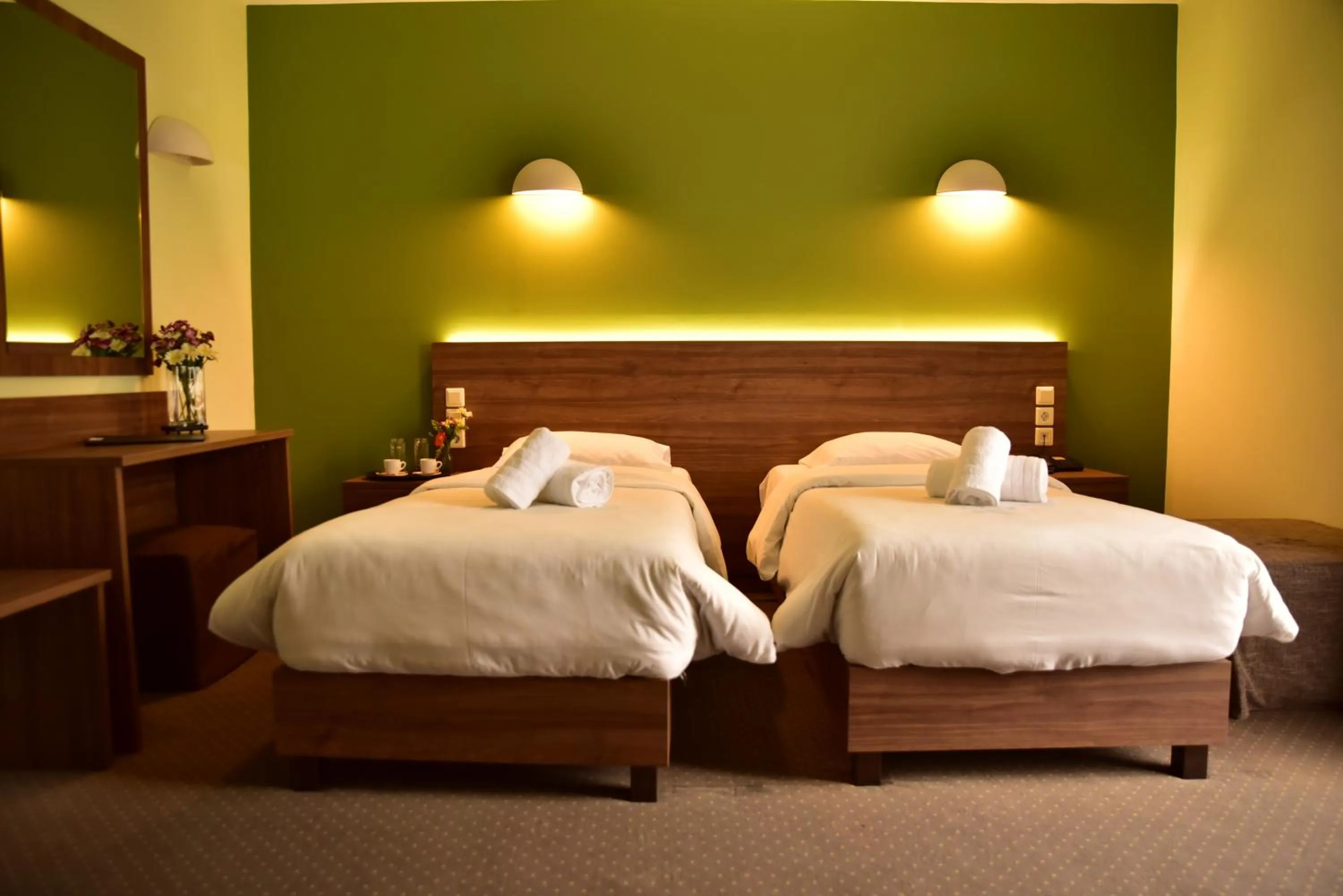 Bedroom, Bed in Mont Helmos Hotel