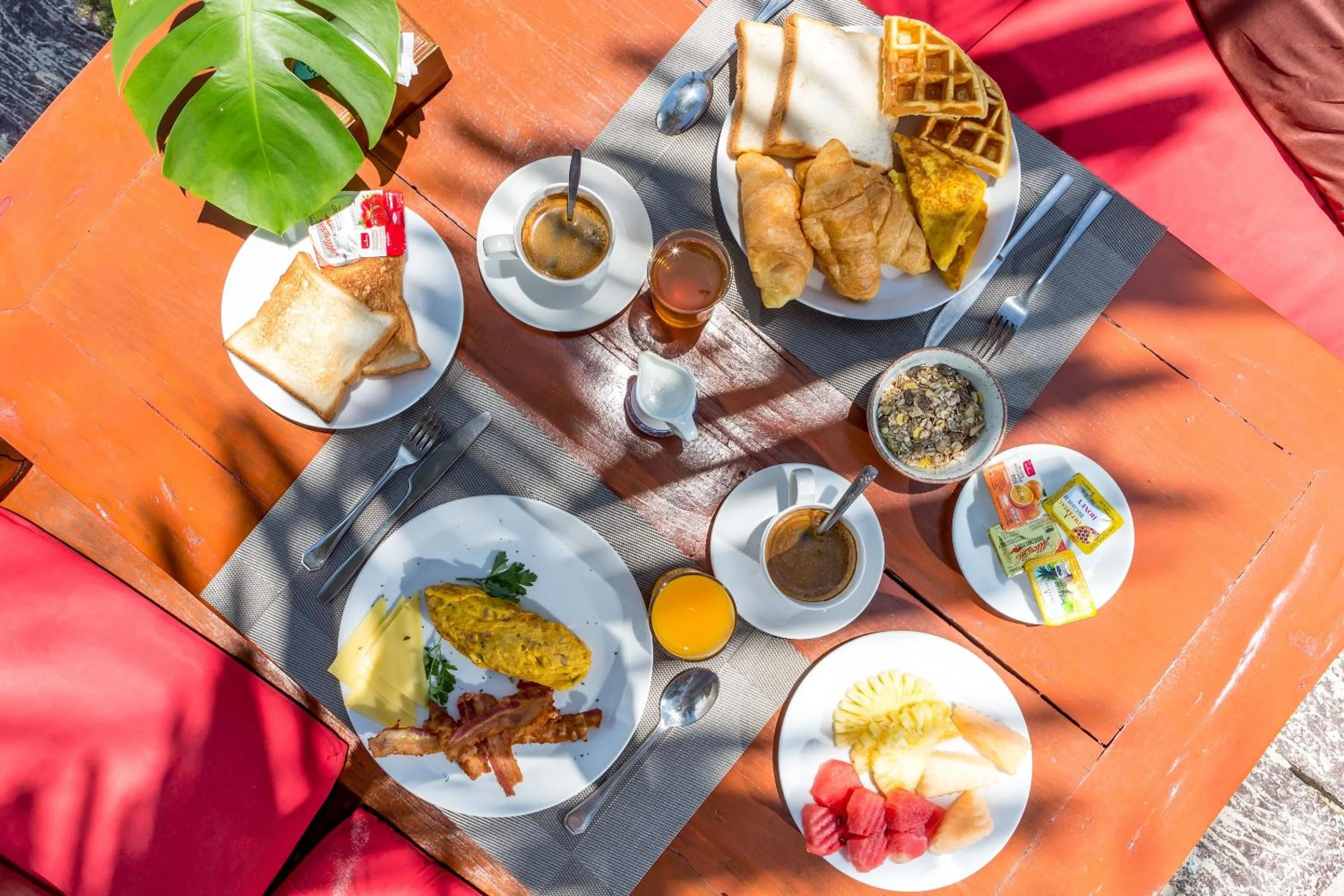 Continental breakfast in Crystal Bay Yacht Club Beach Resort