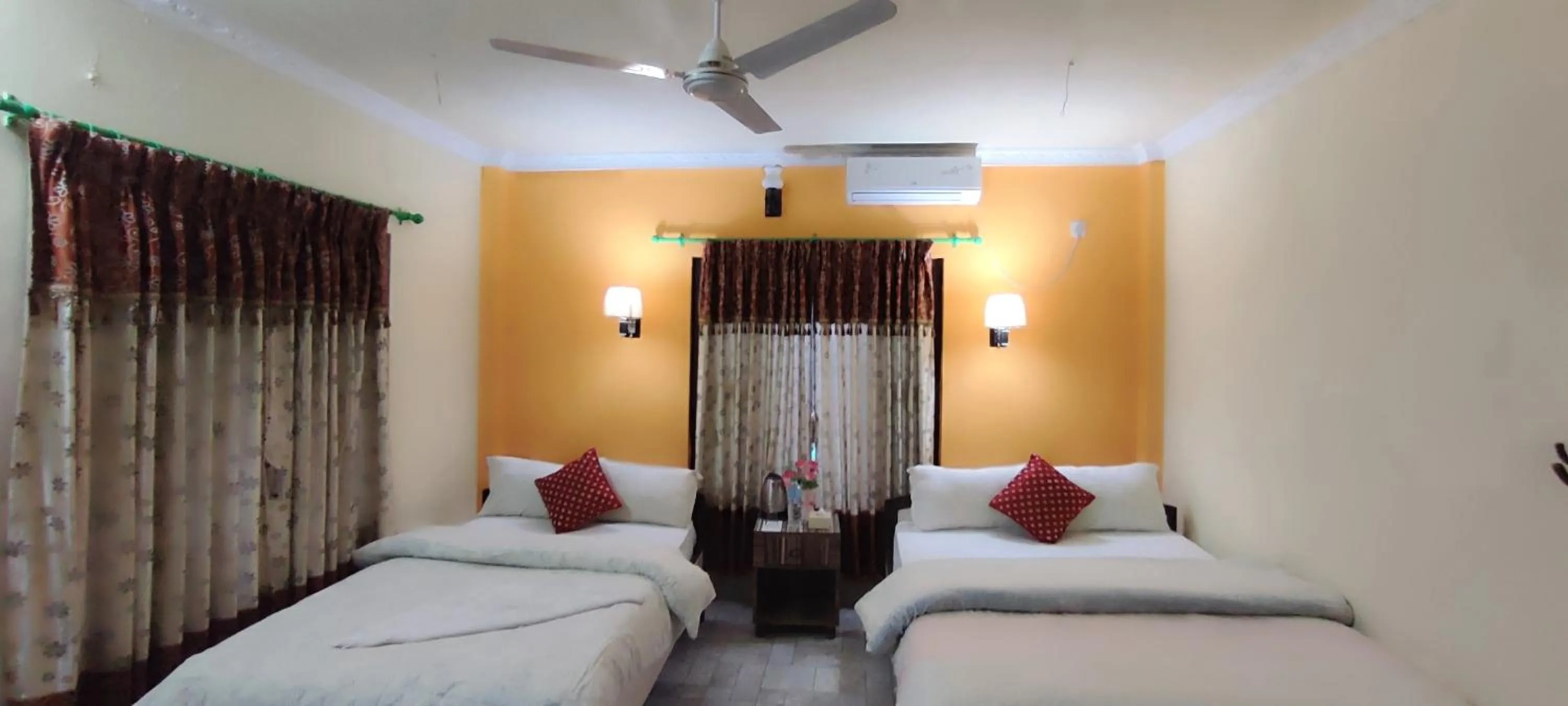 Photo of the whole room, Bed in Hotel Rhino Land-Sauraha Family Home