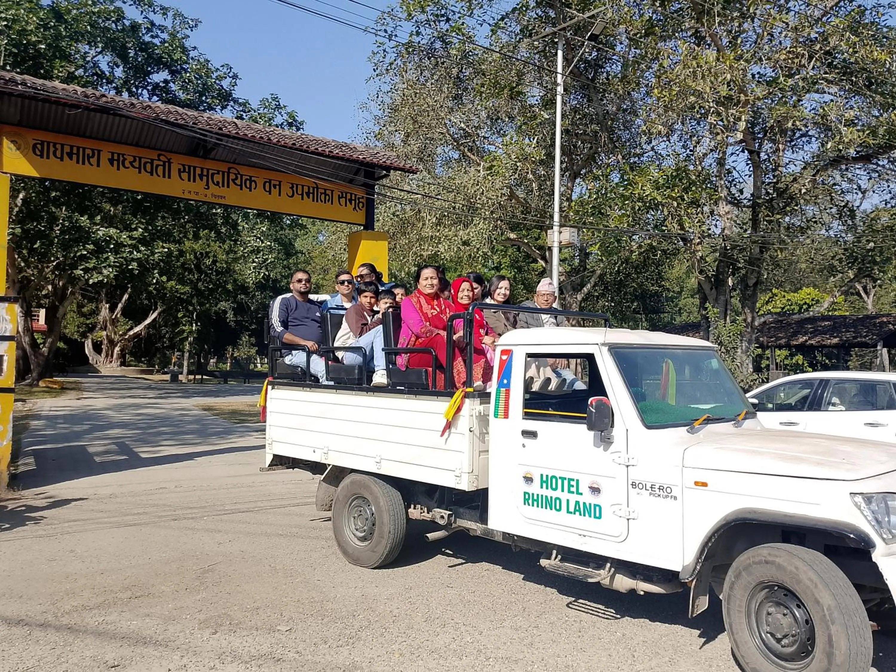 group of guests in Hotel Rhino Land-Sauraha Family Home