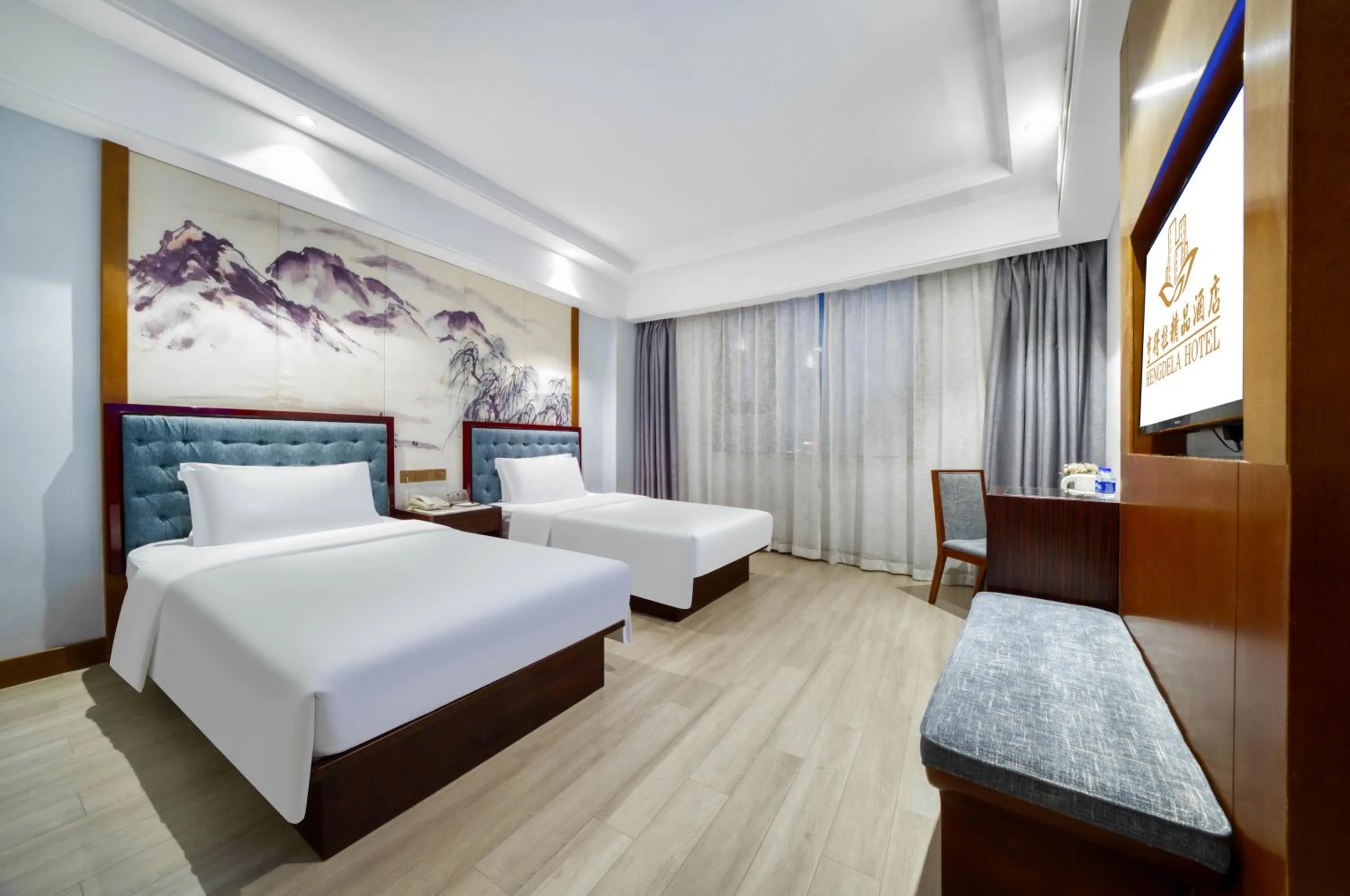 Bed in Hendra Hotel - Wenzhou Longwan International Airport Yongzhong Metro Station Branch