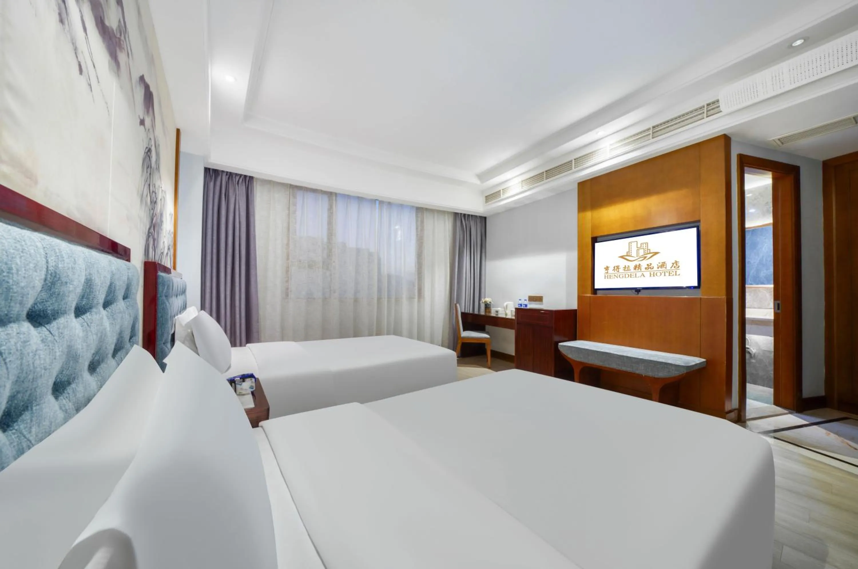 Bed in Hendra Hotel - Wenzhou Longwan International Airport Yongzhong Metro Station Branch