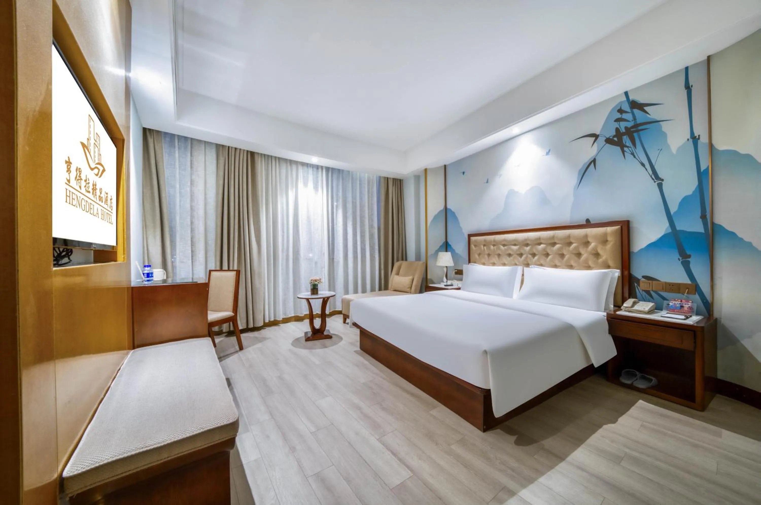Bed in Hendra Hotel - Wenzhou Longwan International Airport Yongzhong Metro Station Branch