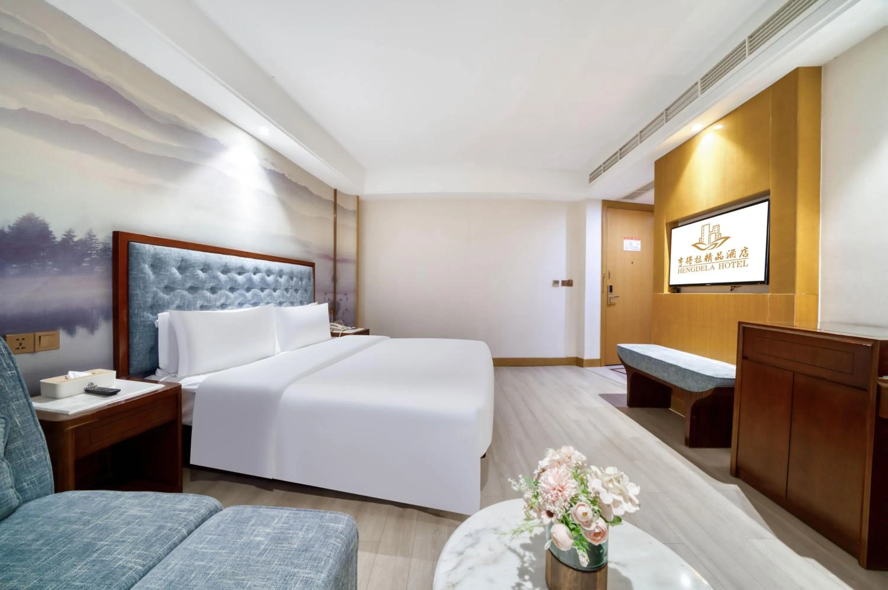 Bed in Hendra Hotel - Wenzhou Longwan International Airport Yongzhong Metro Station Branch