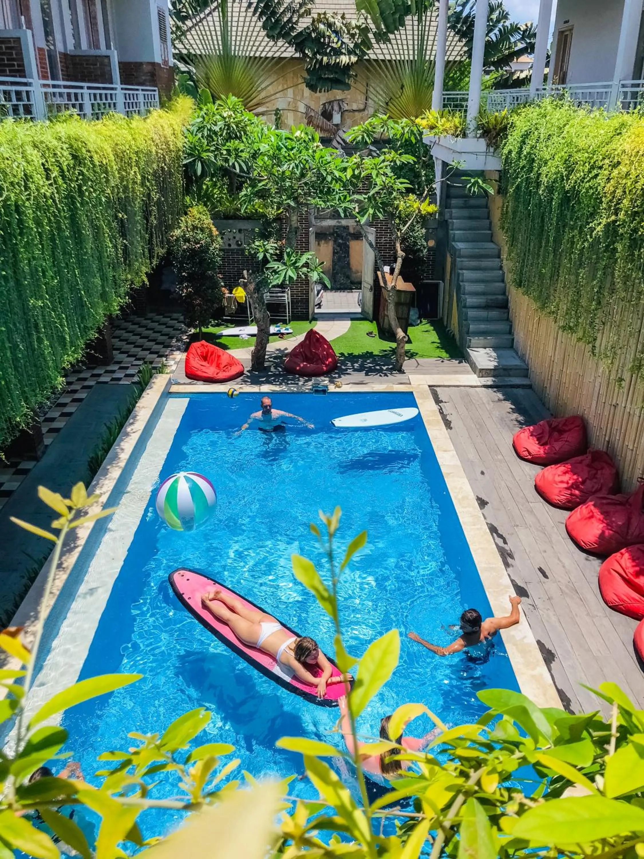 Pool view in Mojosurf Camp Canggu