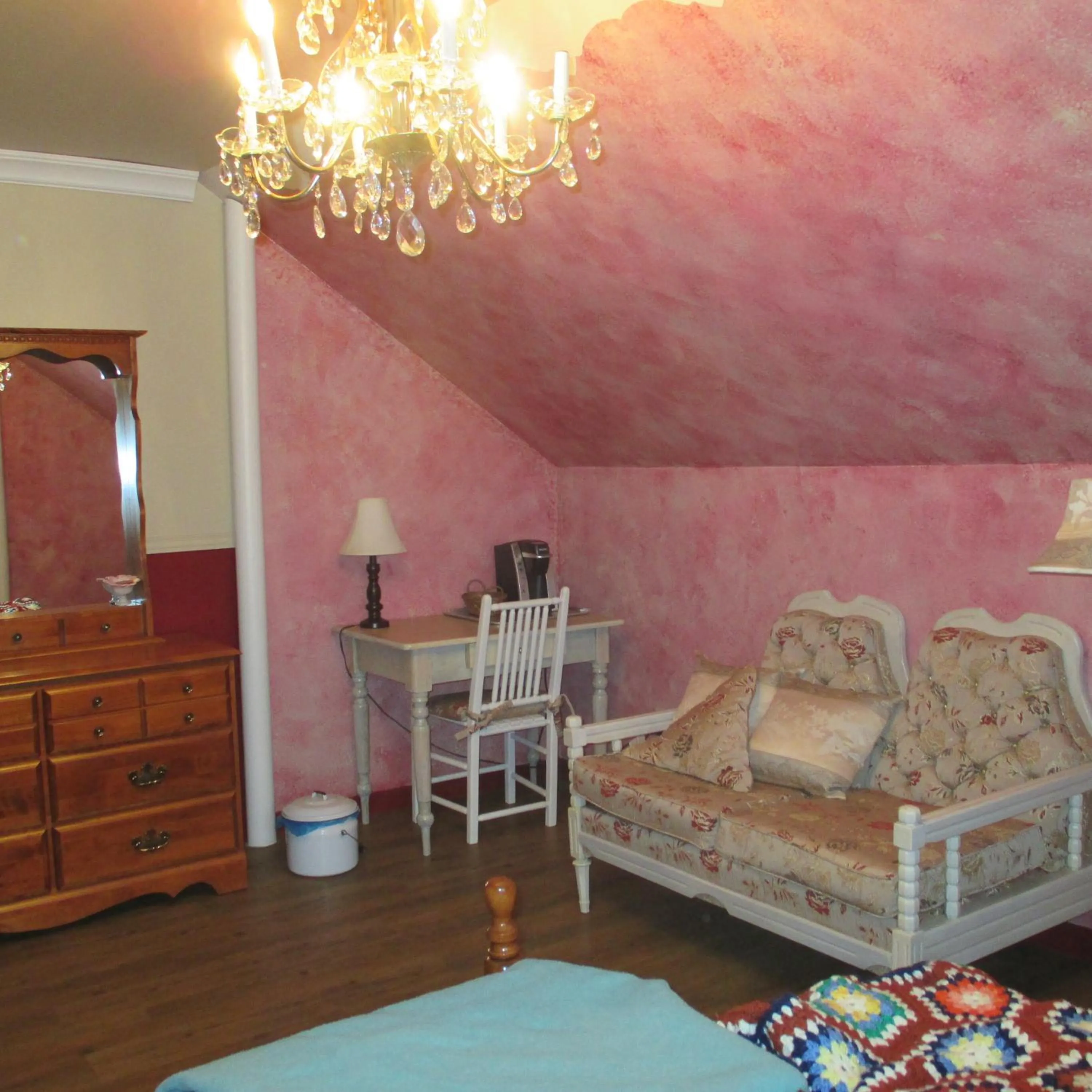 Living room, Bed in Gite Agricole Les Lilas