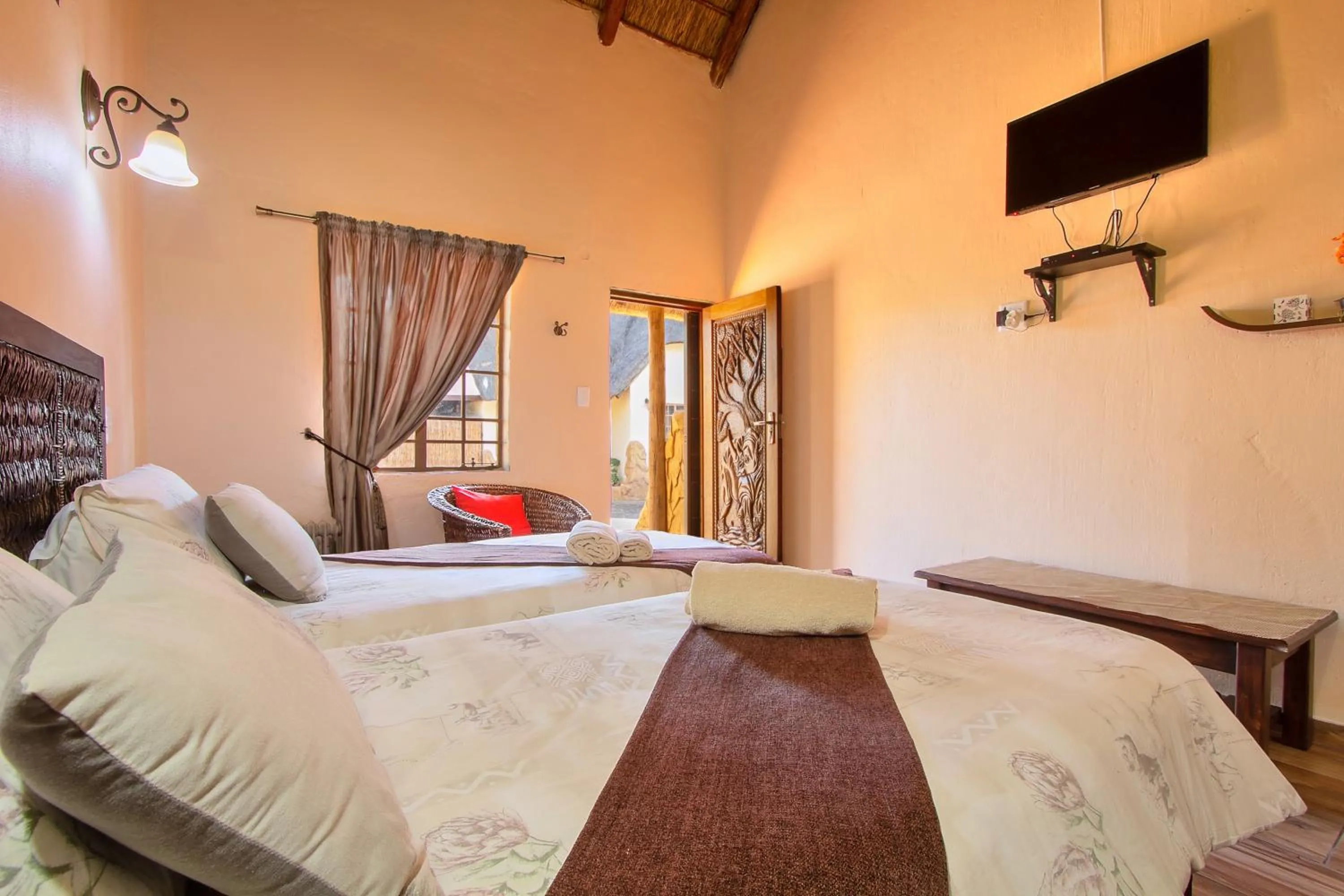 Photo of the whole room, Bed in All over Africa Guest house