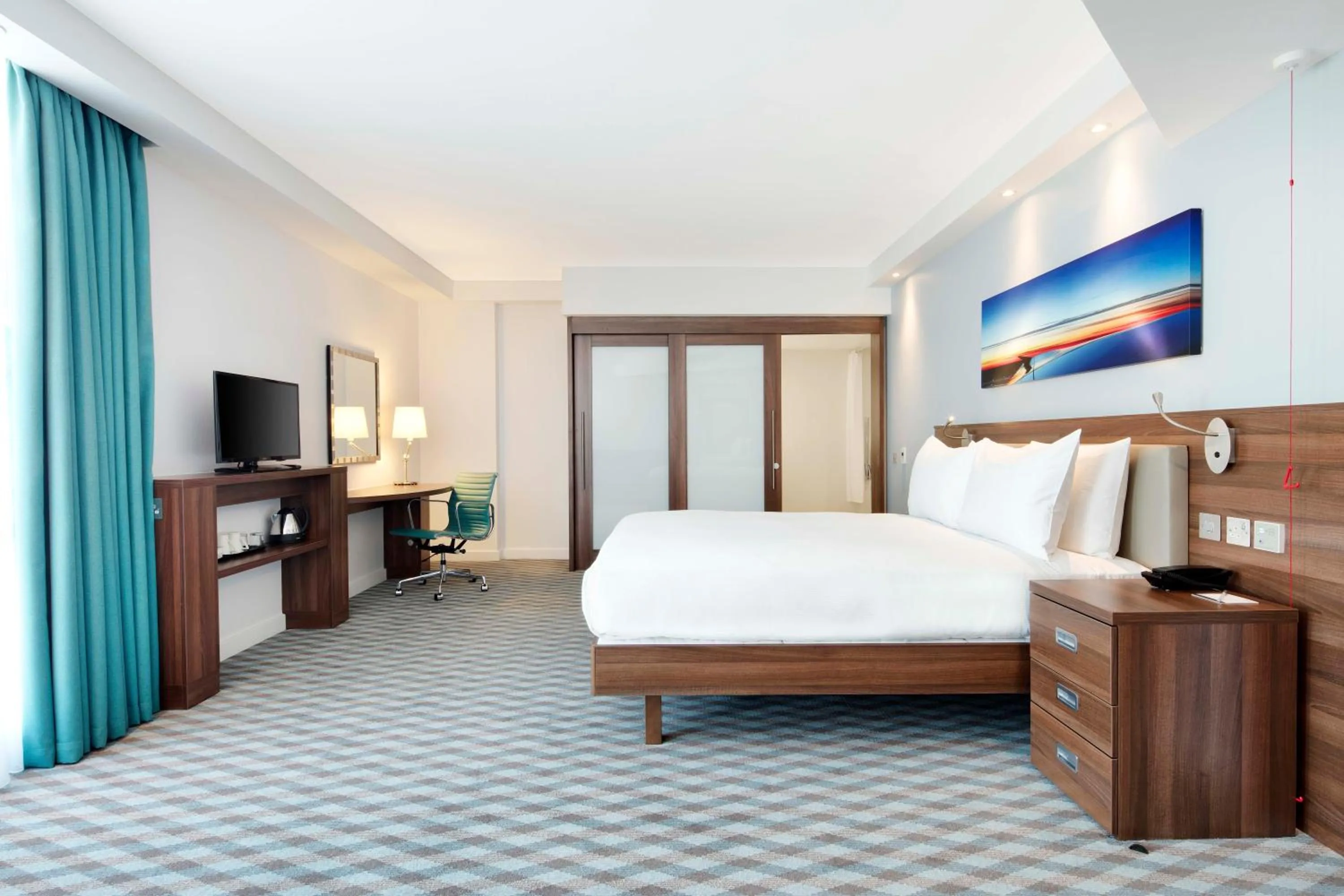 Bedroom, Bed in Hampton By Hilton London Stansted Airport