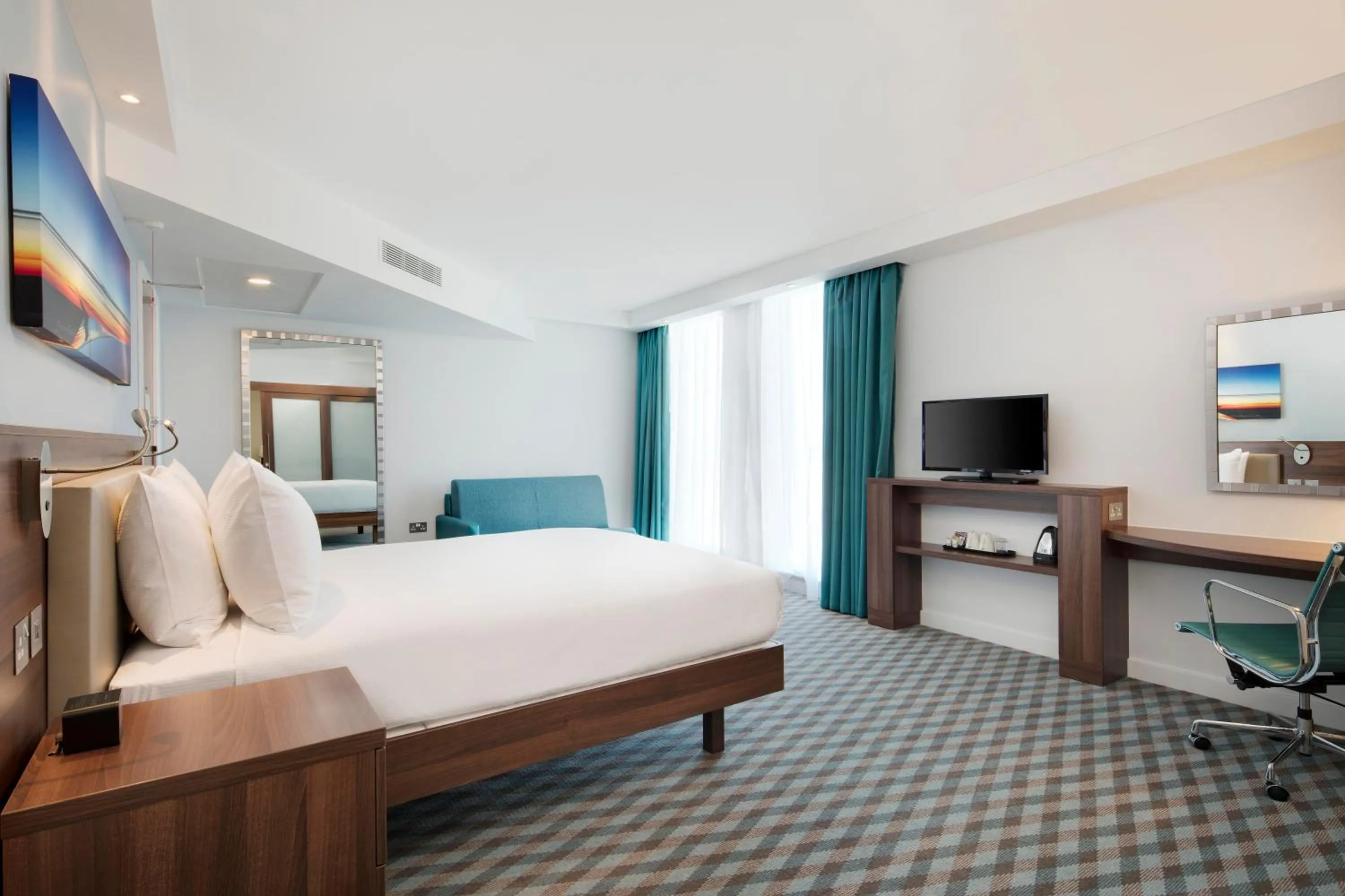 Bedroom, Bed in Hampton By Hilton London Stansted Airport