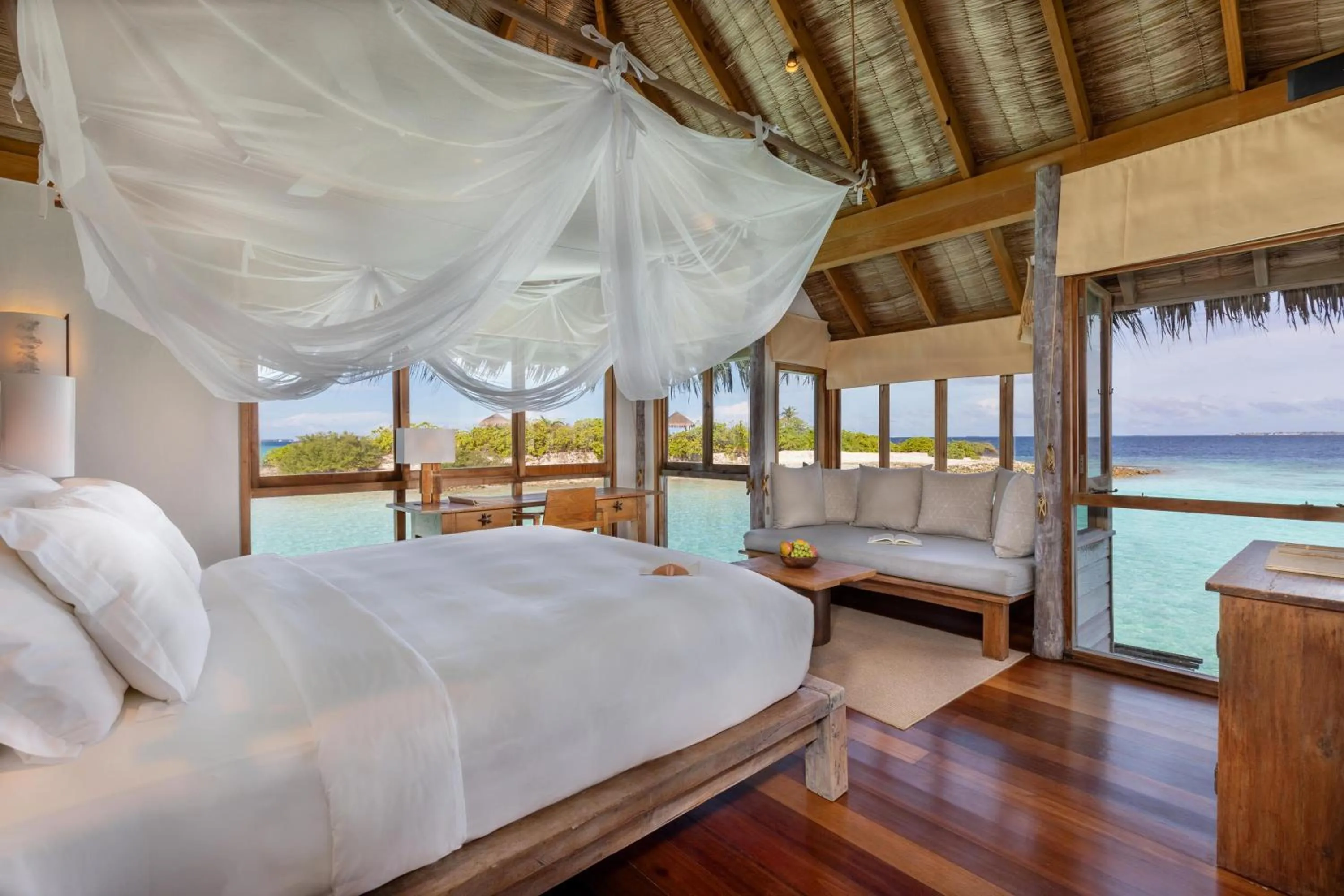 Bed in Gili Lankanfushi Maldives