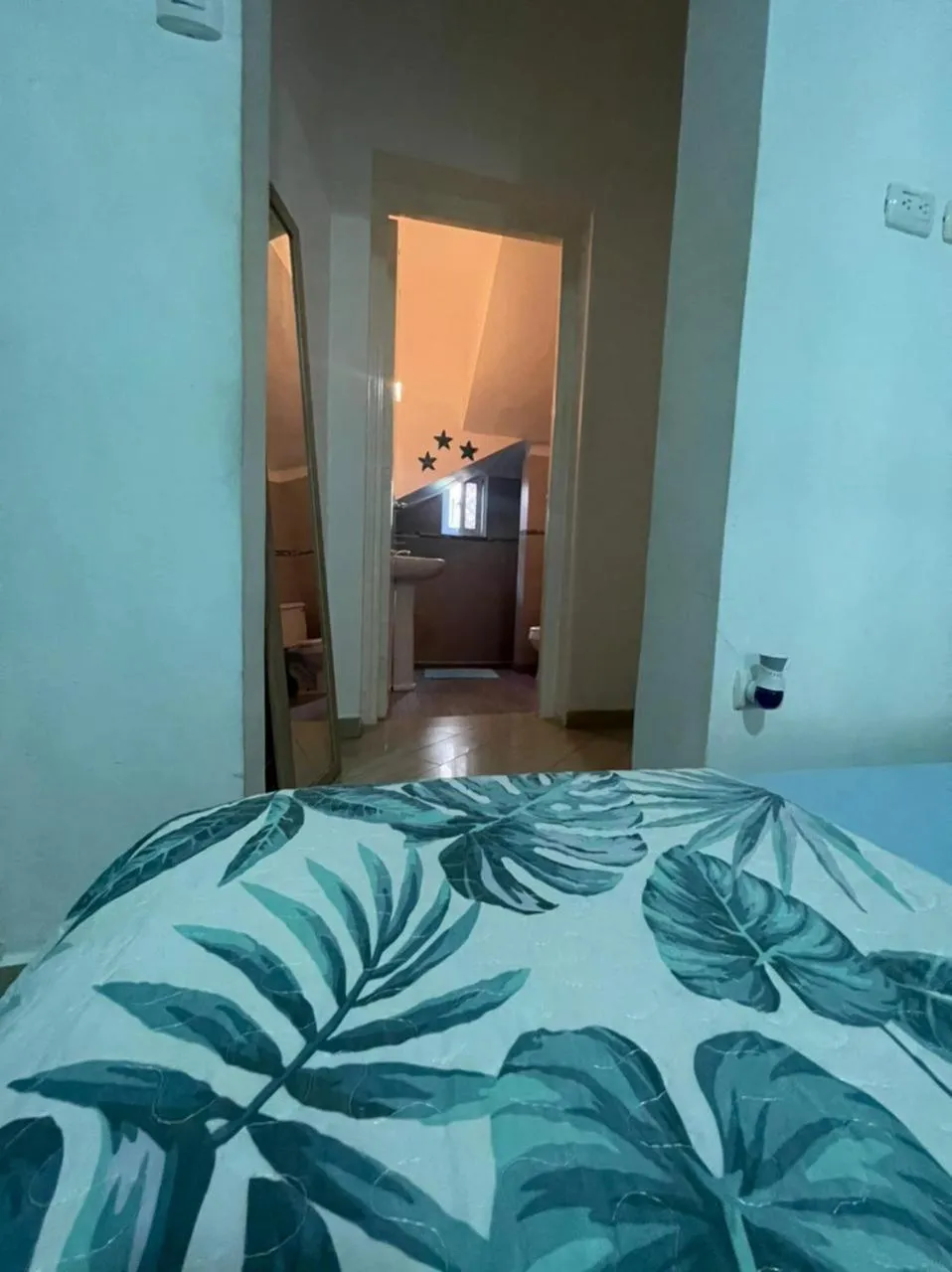 Bathroom, Bed in B&B Villa Luna