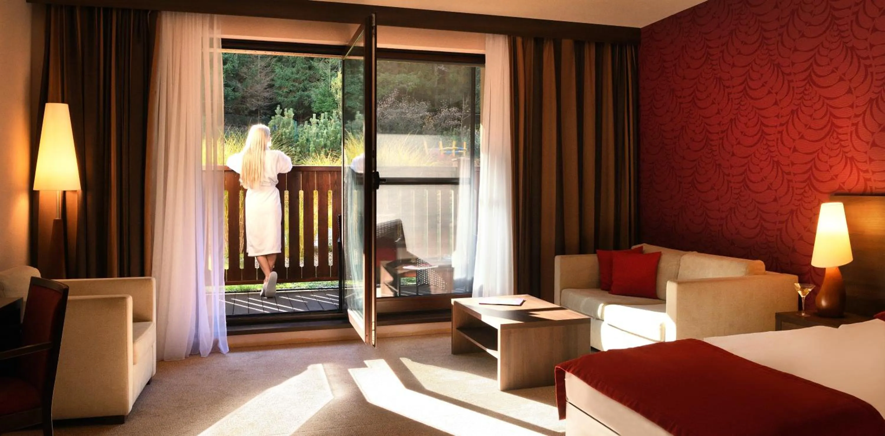 Balcony/Terrace, Bed in Wellness Hotel Chopok