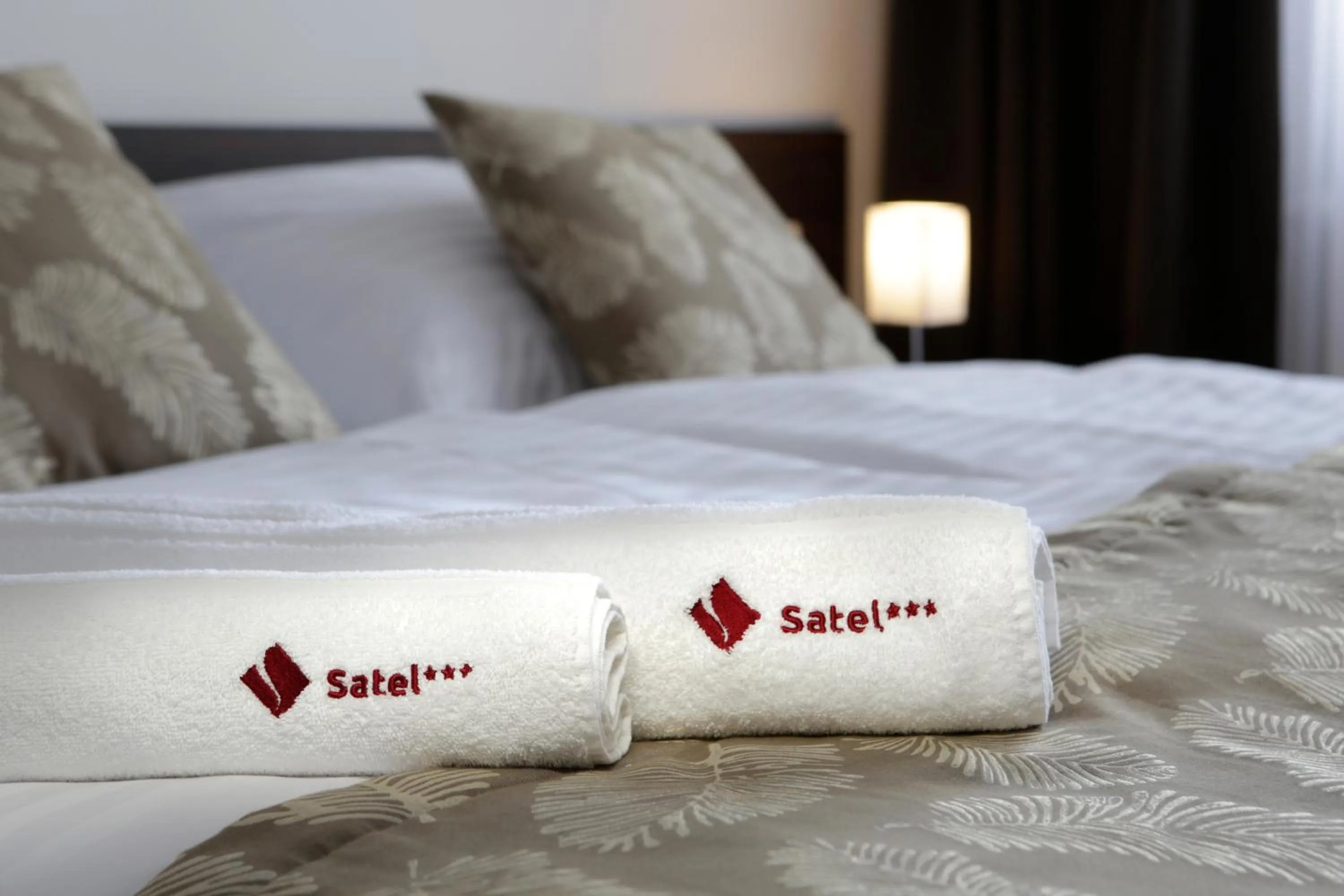 Property logo or sign, Bed in Hotel SATEL