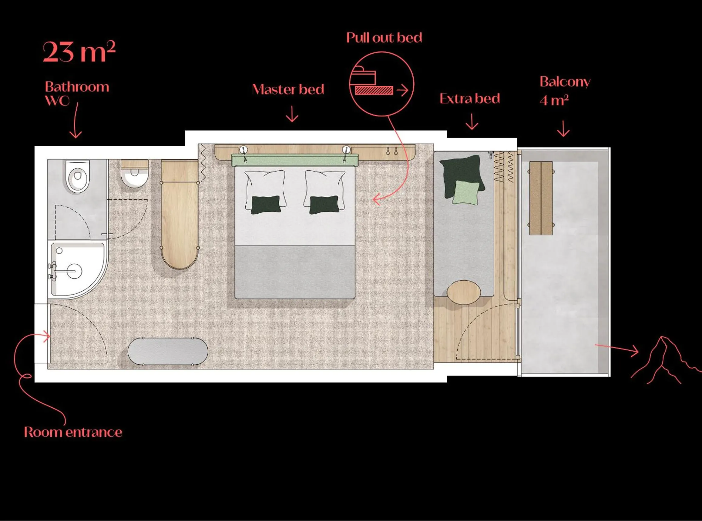 Floor plan in Carina - Design&Lifestyle hotel