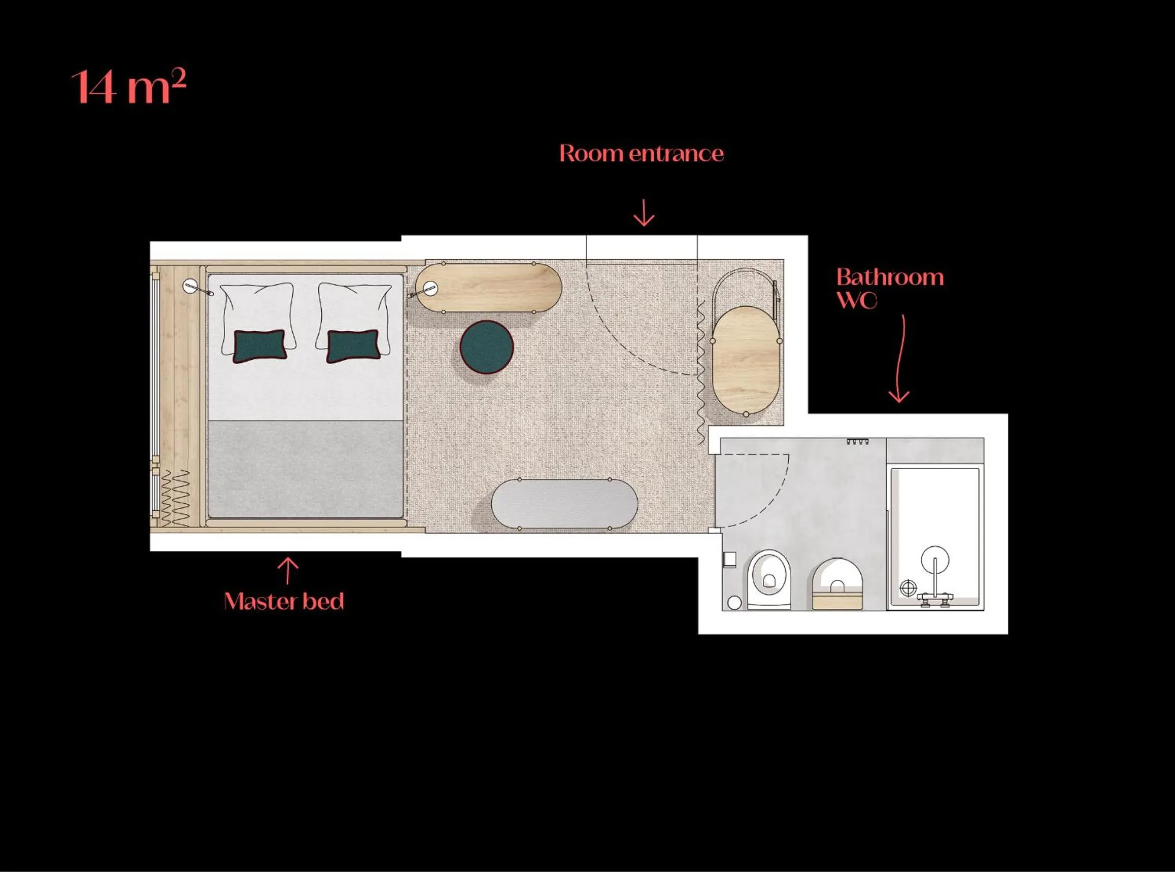 Floor plan in Carina - Design&Lifestyle hotel