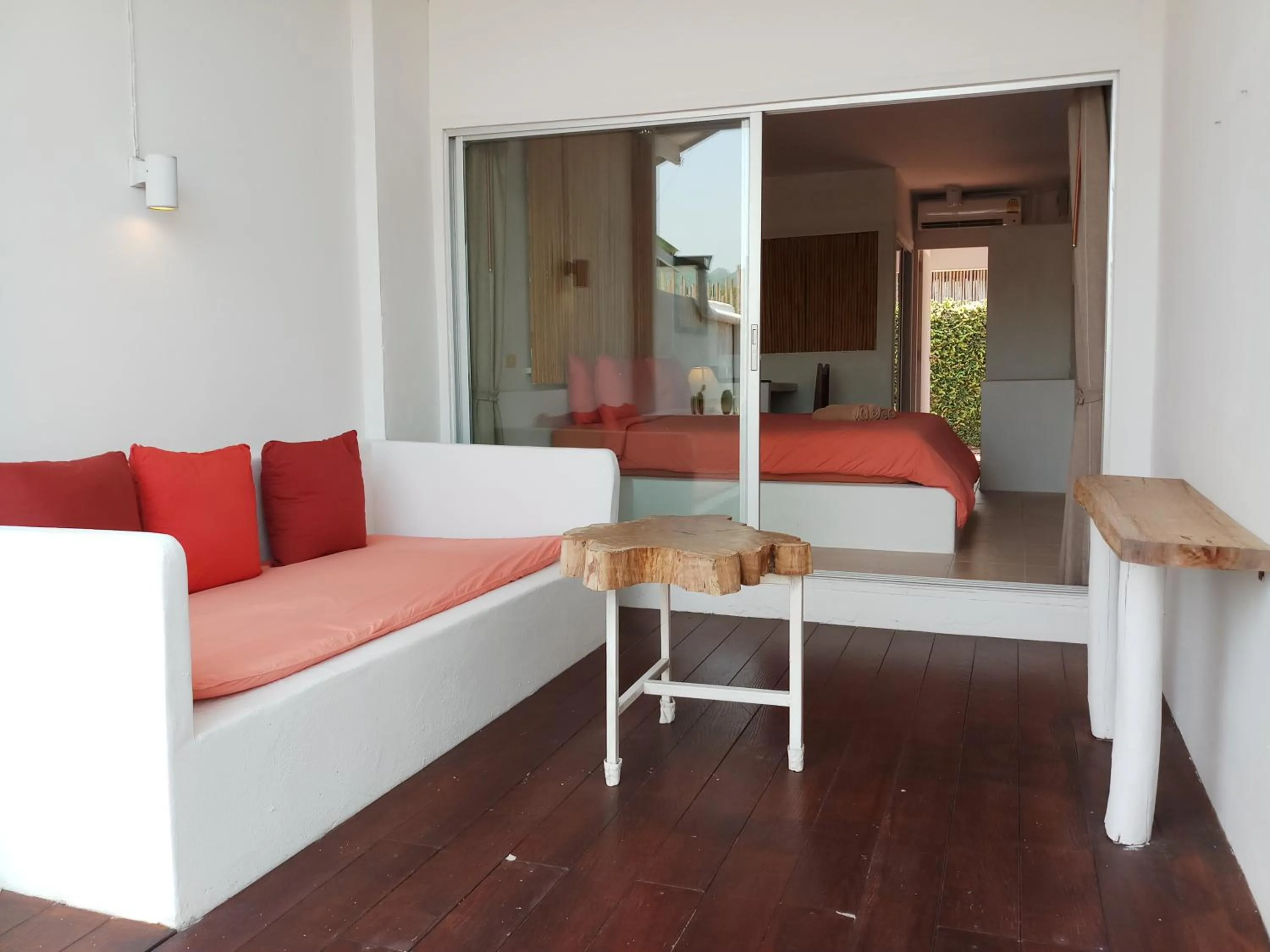 Balcony/Terrace, Bed in Chasorn Riverside Resort