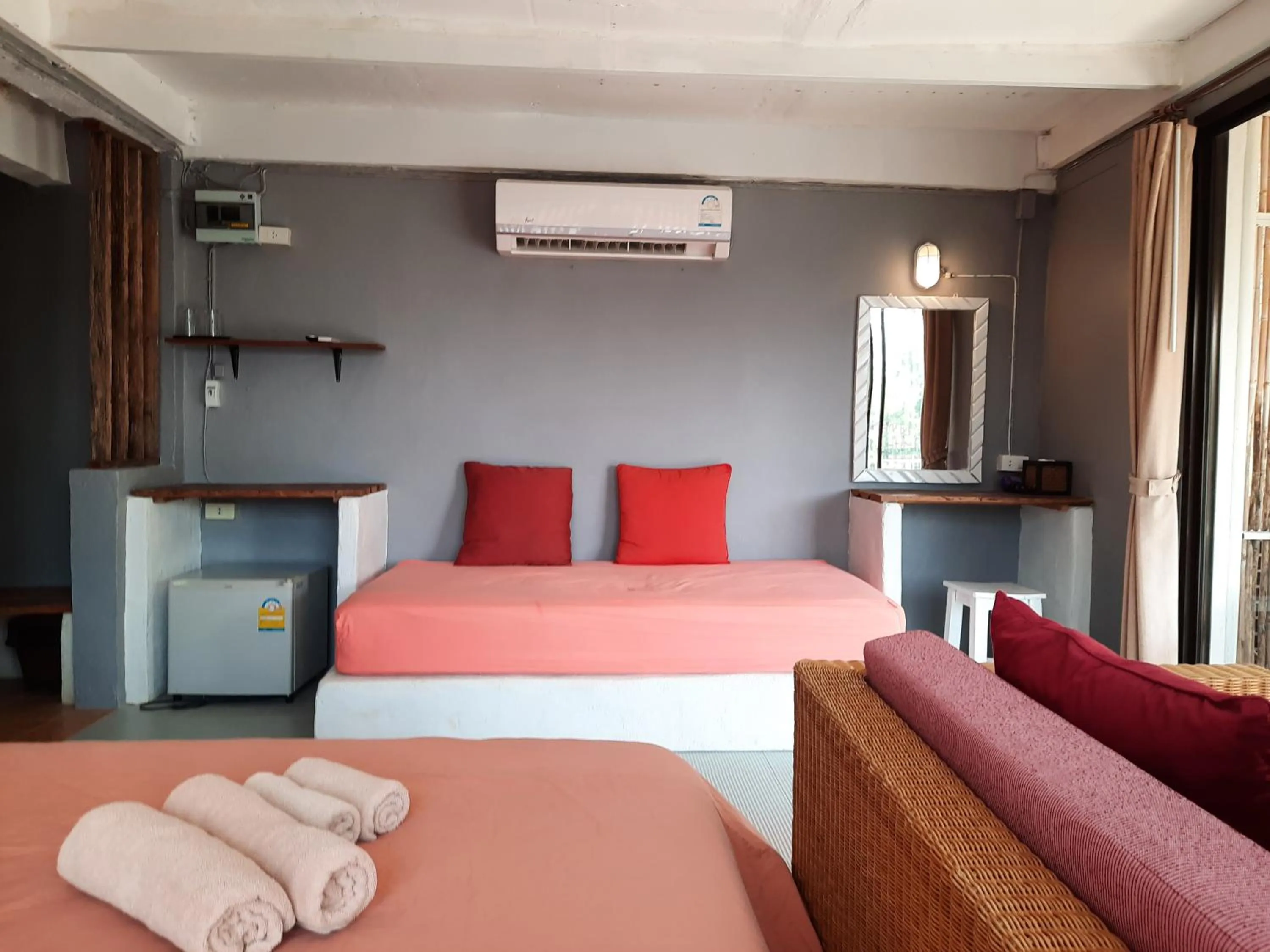 Bed in Chasorn Riverside Resort