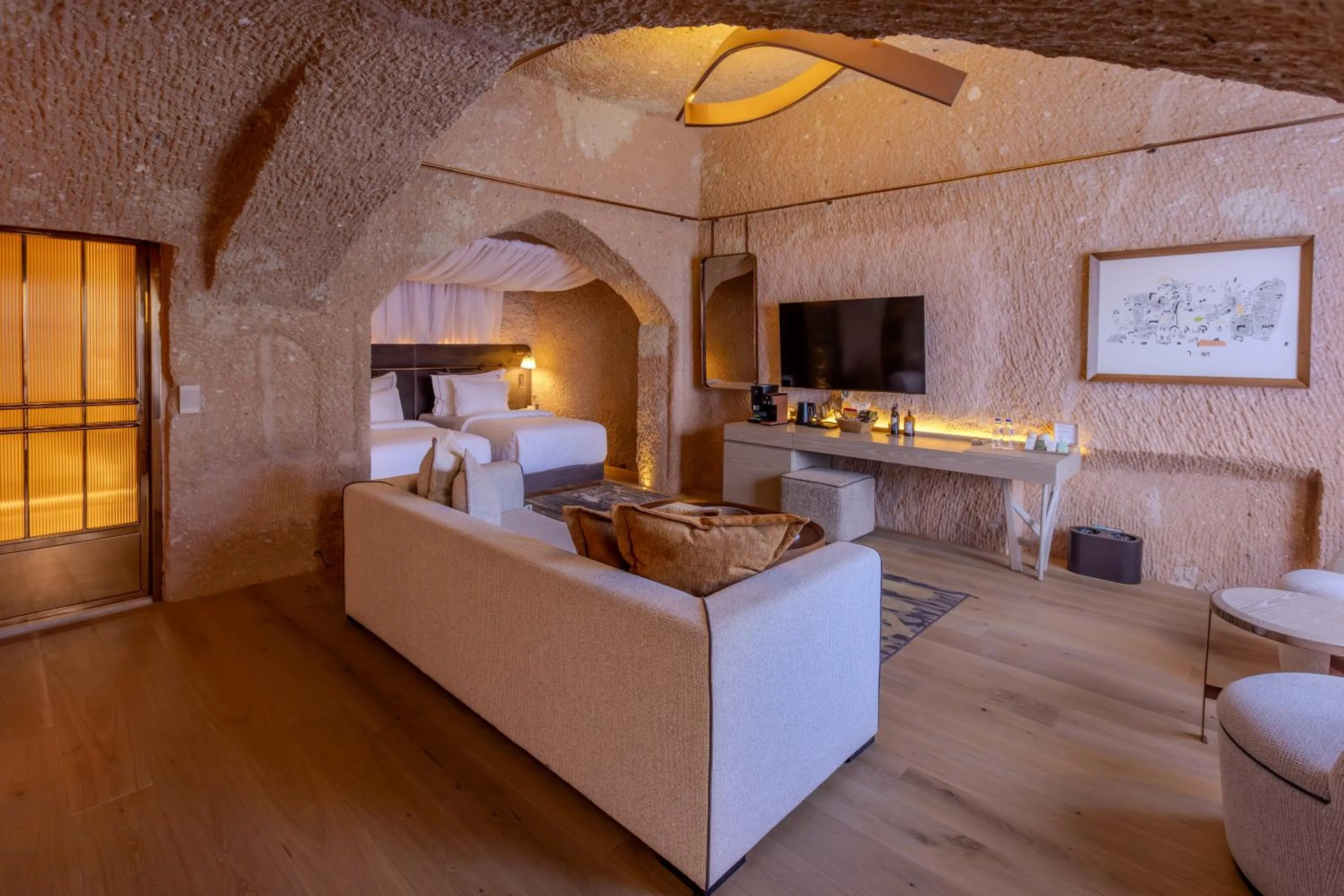 Bed in Avantgarde Refined Caves Of Cappadocia