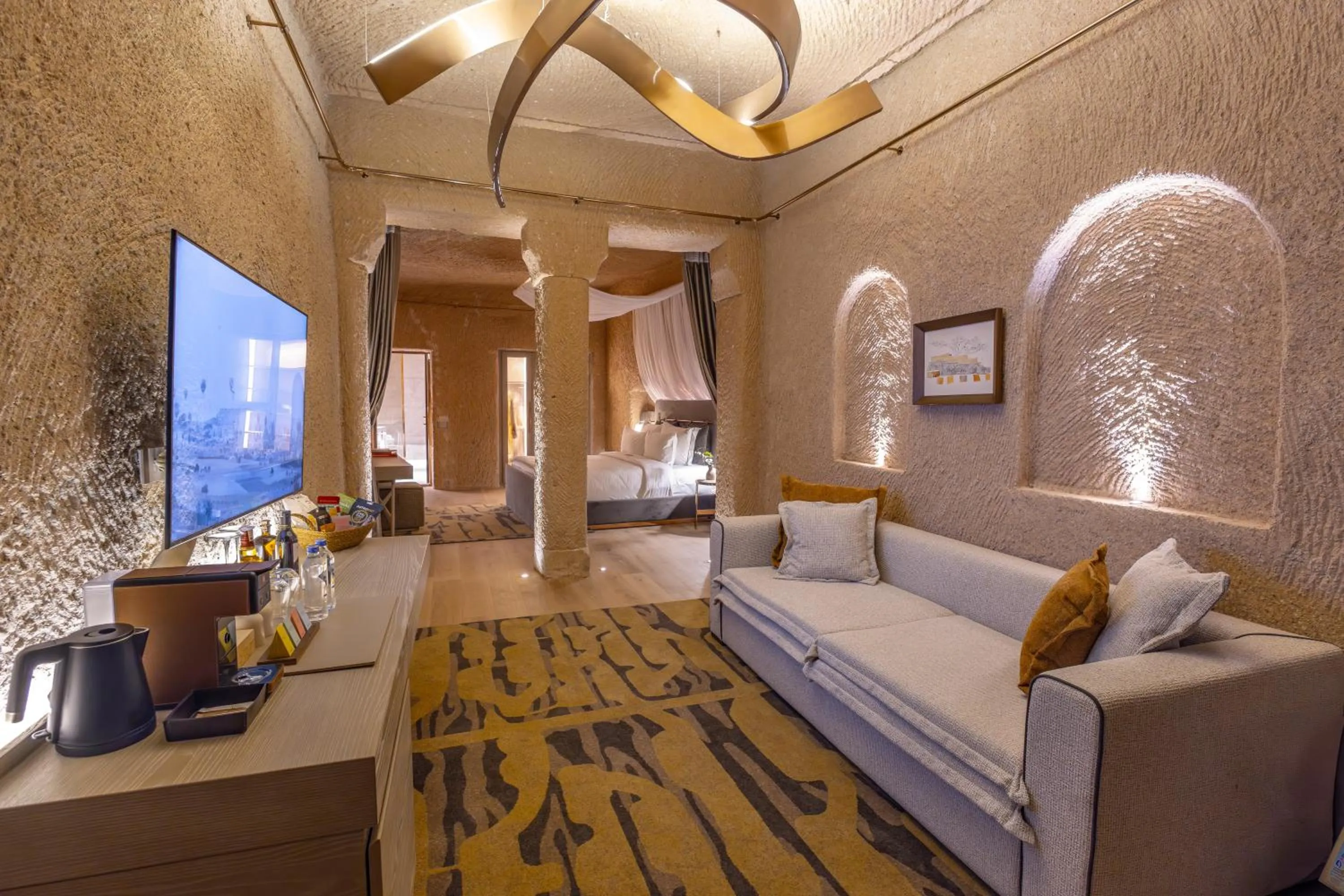 Bed in Avantgarde Refined Caves Of Cappadocia