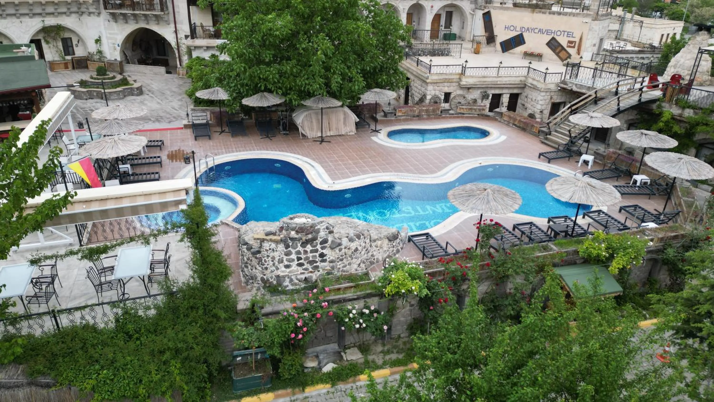Pool view in Holiday Cave Hotel