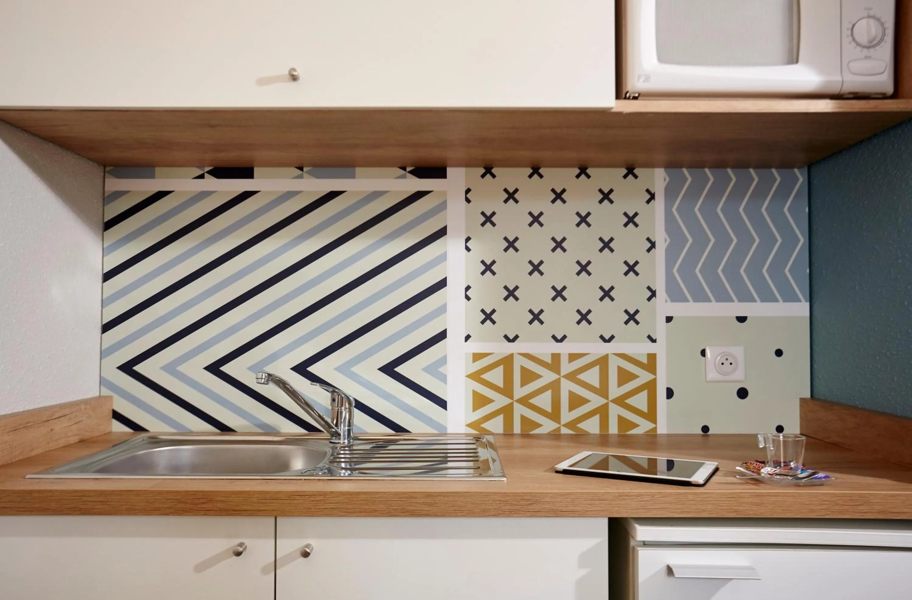 Kitchen or kitchenette in Hôtel Baudouin