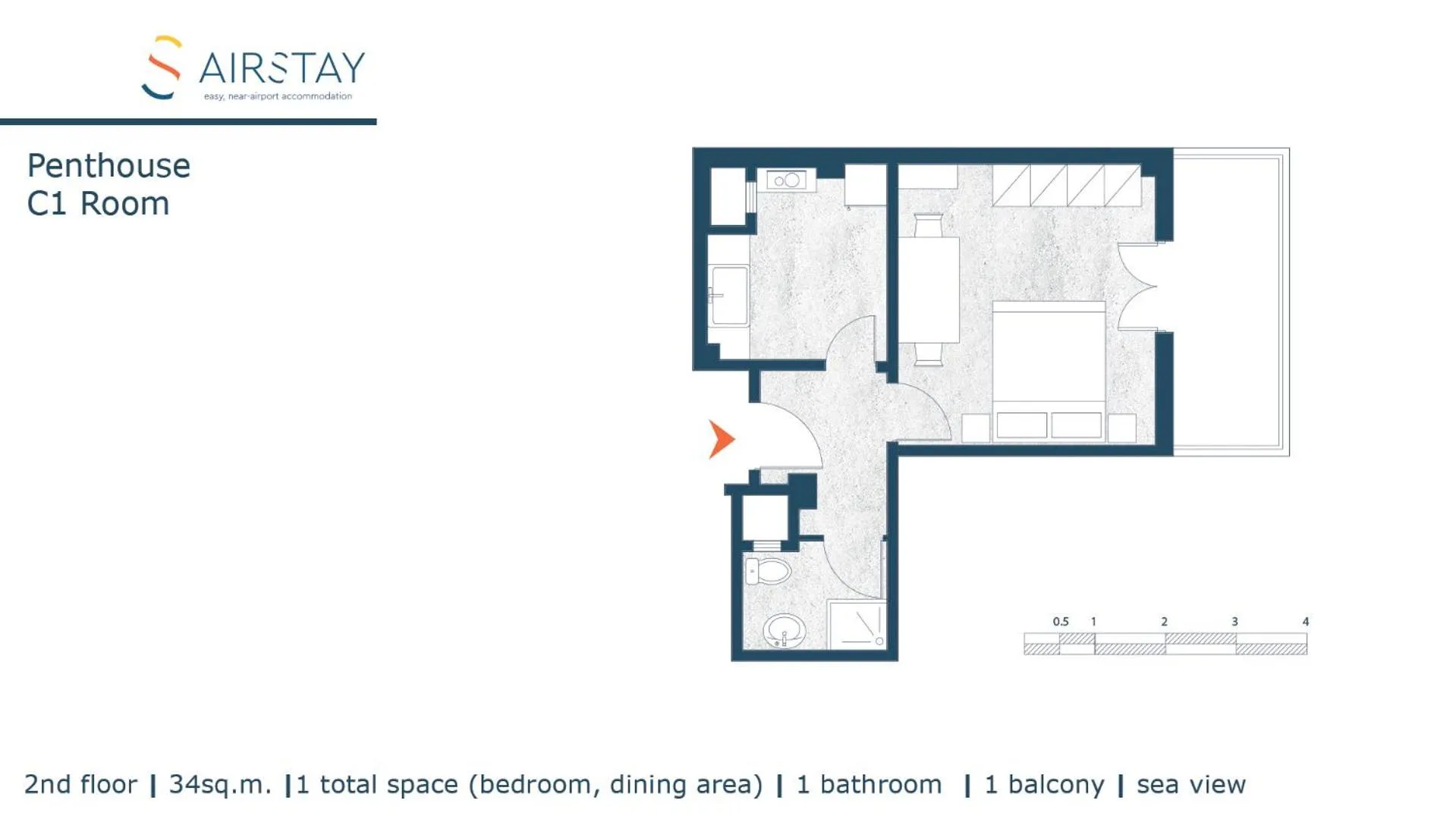 Floor plan in Penthouse & apartments by the Sea airport Airstay