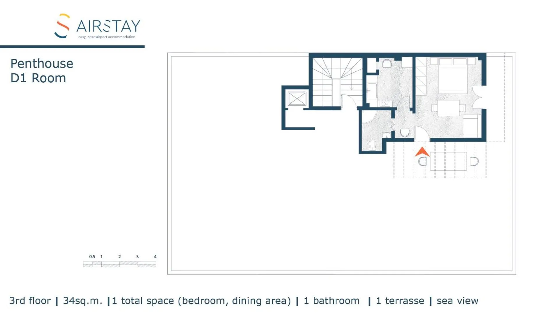 Floor plan in Penthouse & apartments by the Sea airport Airstay