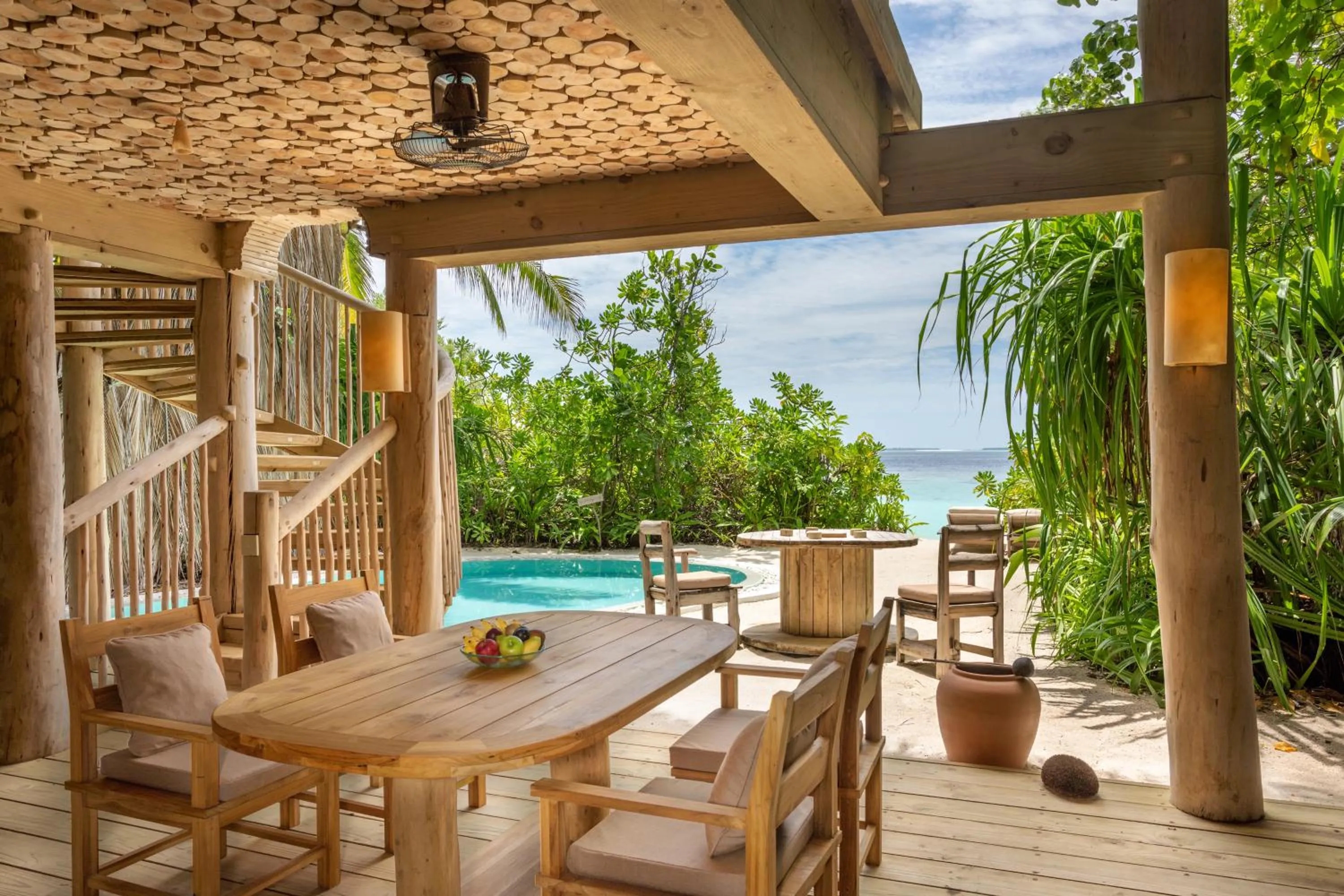 Dining area in Soneva Fushi