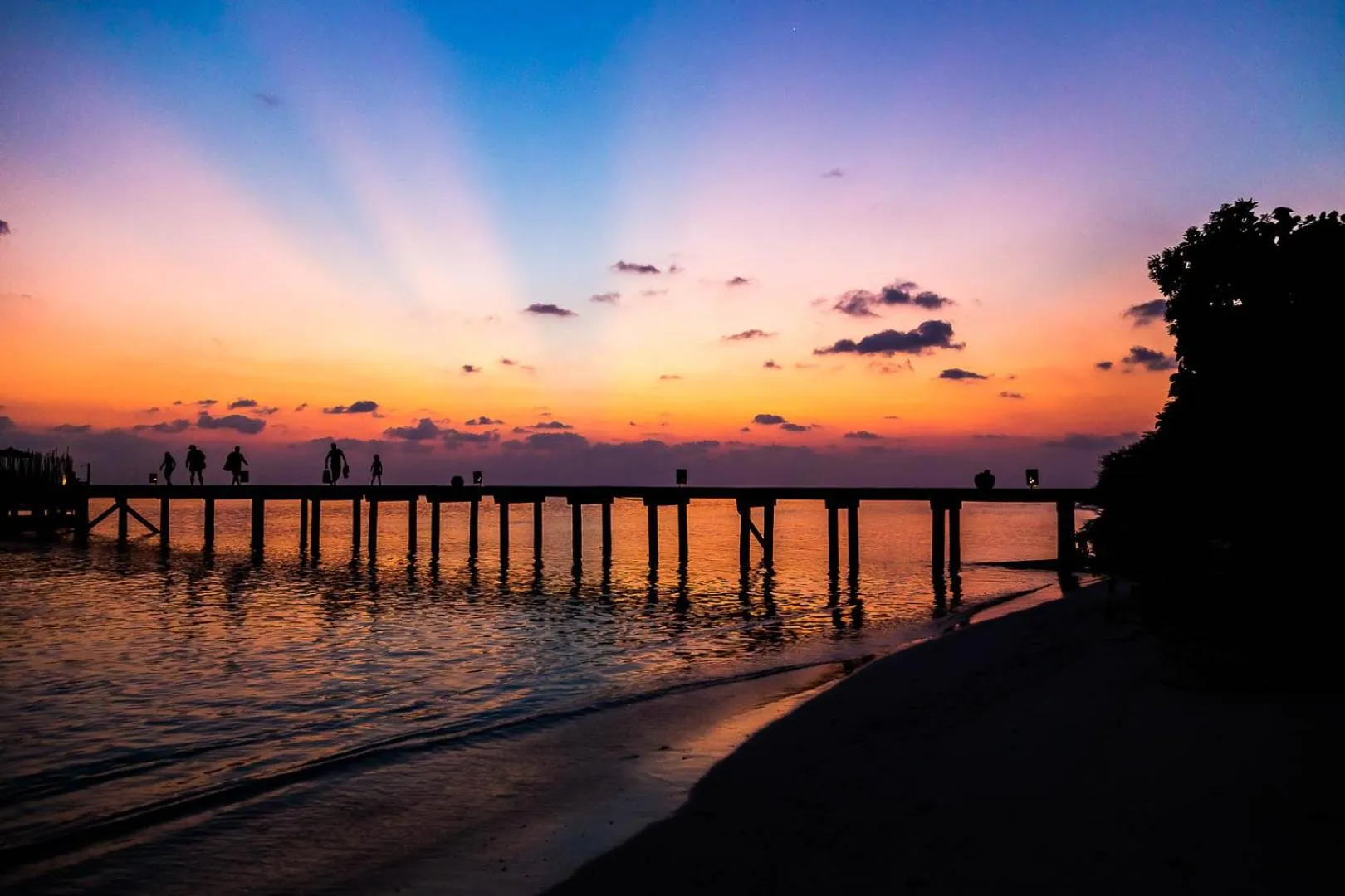 Sunset in Soneva Fushi