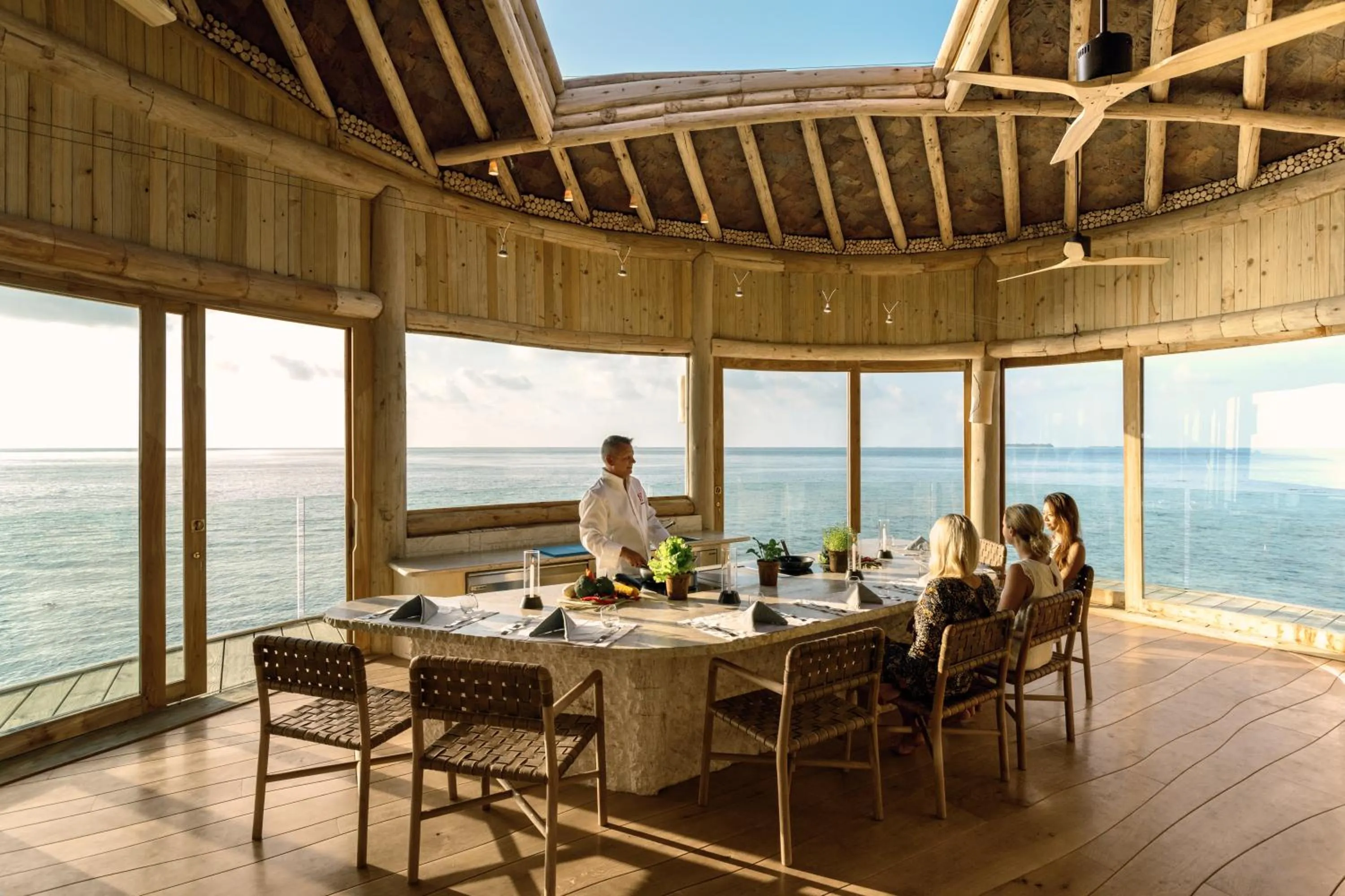 Dining area in Soneva Fushi