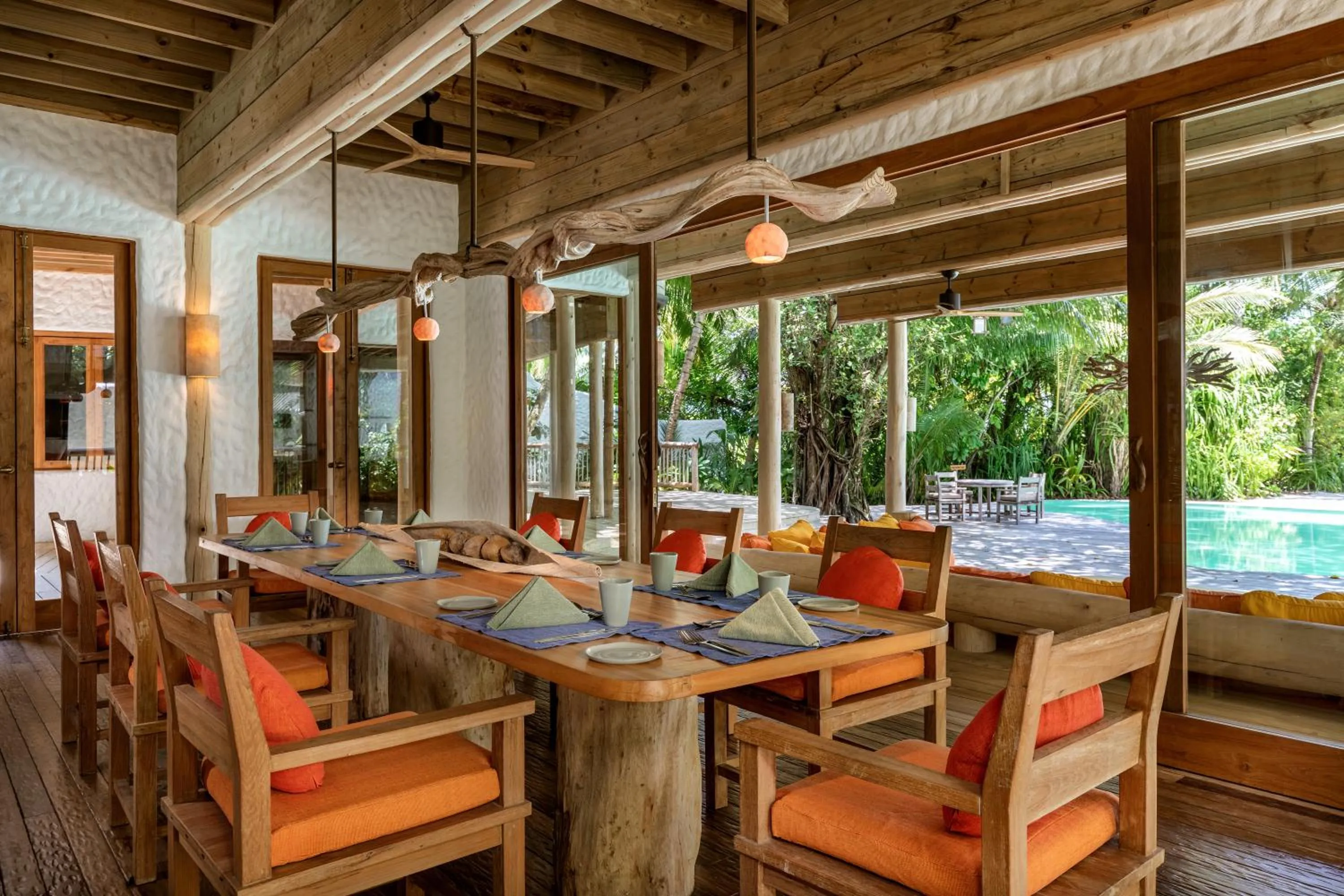 Dining area in Soneva Fushi
