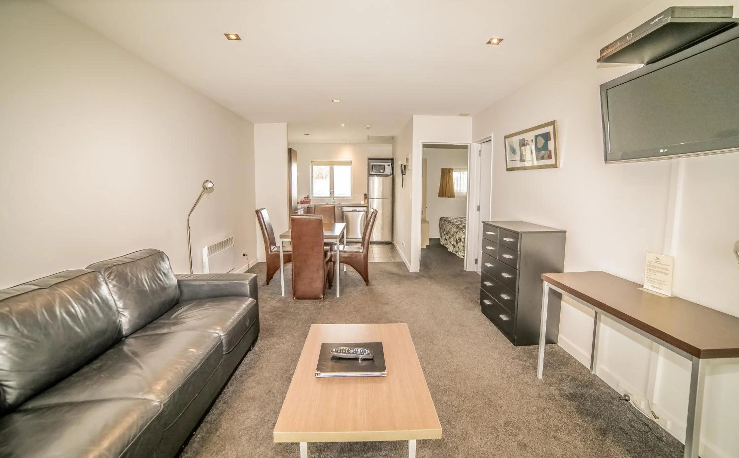 Living room in Airport Christchurch Motel