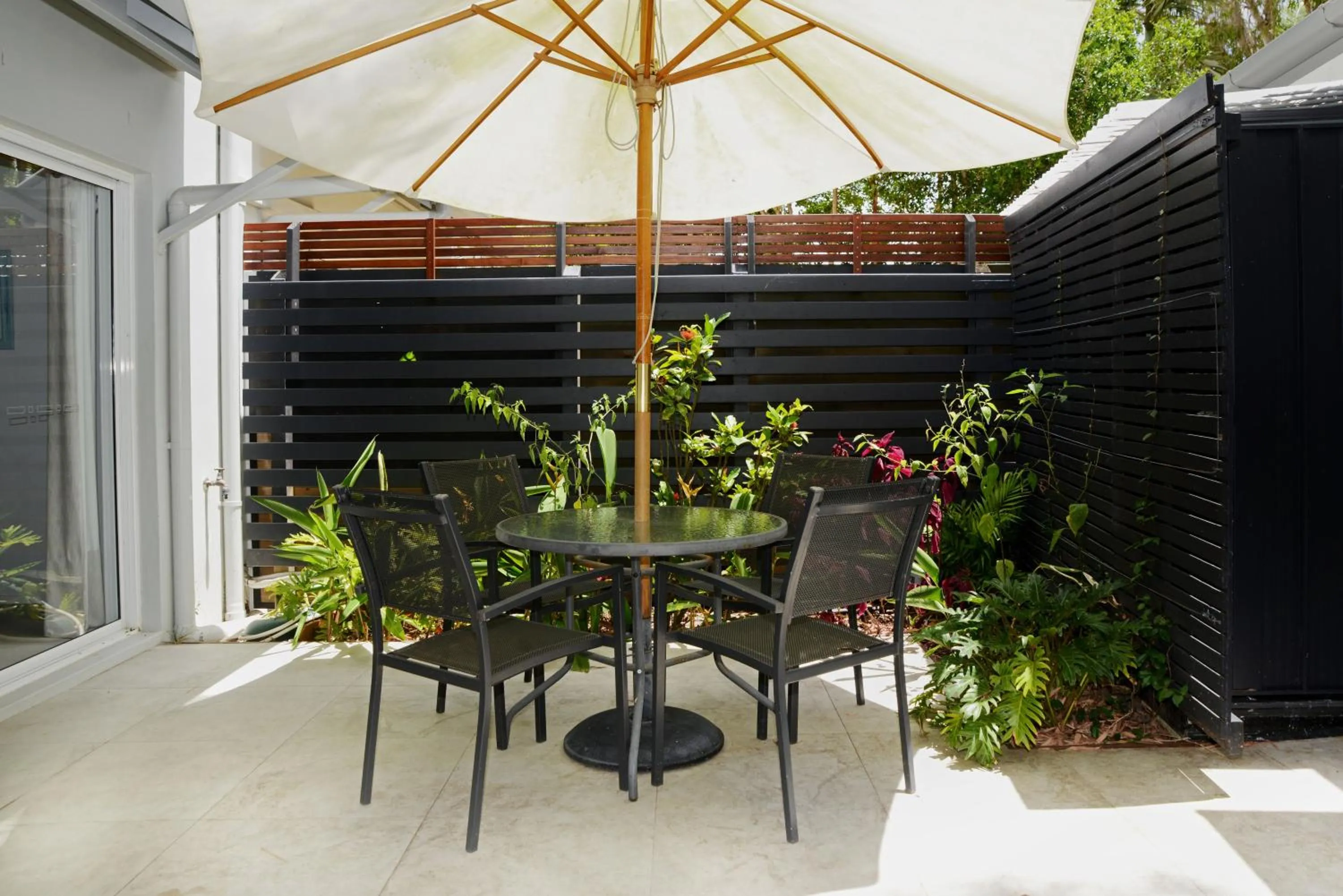 Patio in Noosa Entrance Waterfront Resort