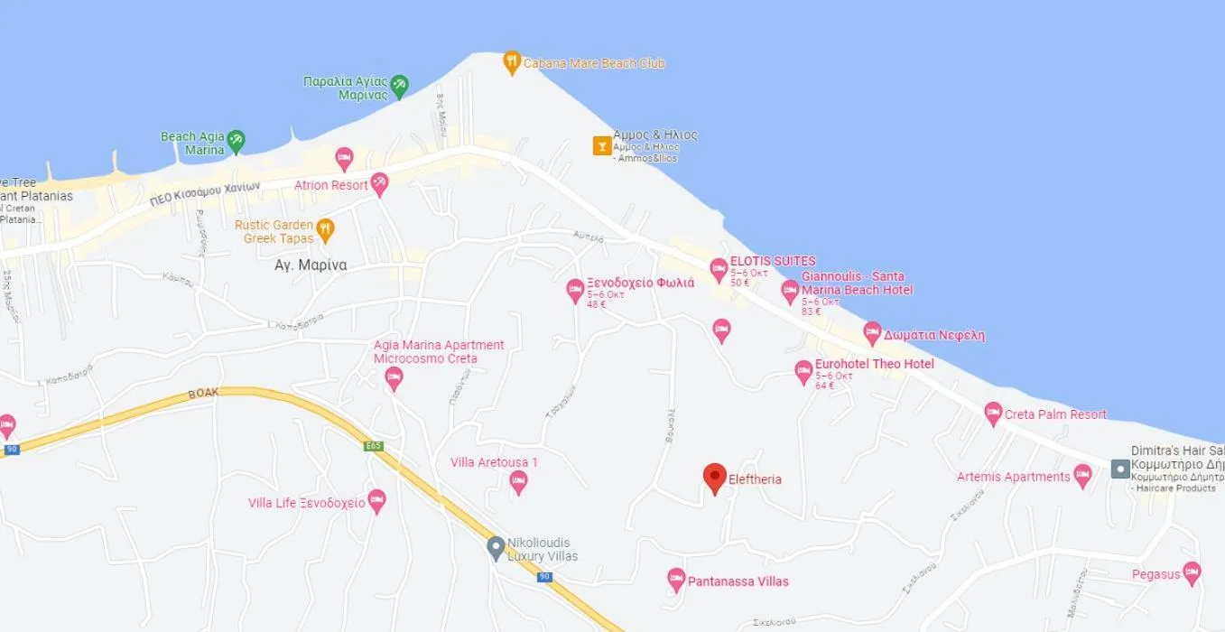 Location in Eleftheria Hotel