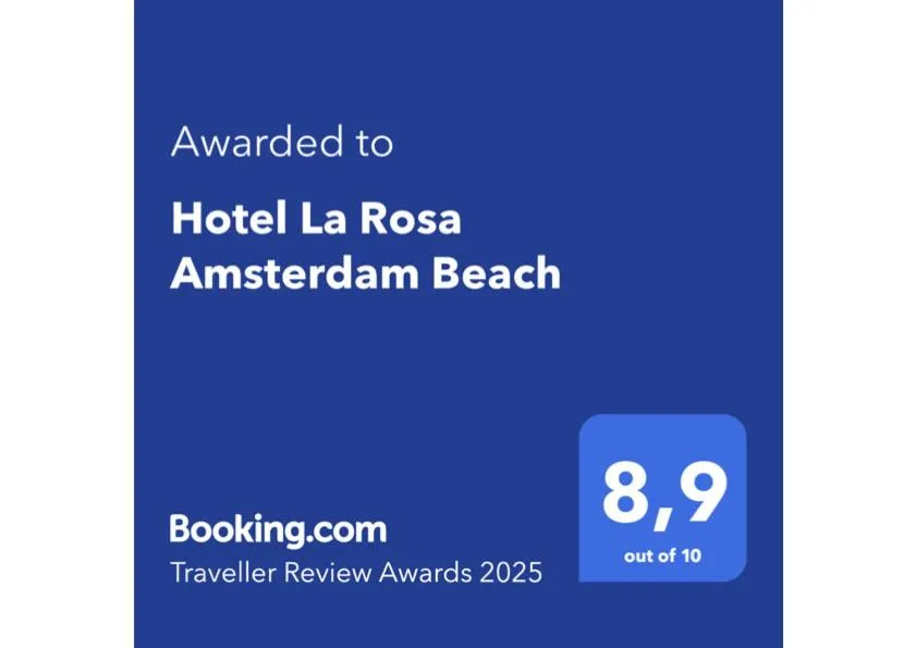 Certificate/Award in Hotel La Rosa Amsterdam Beach