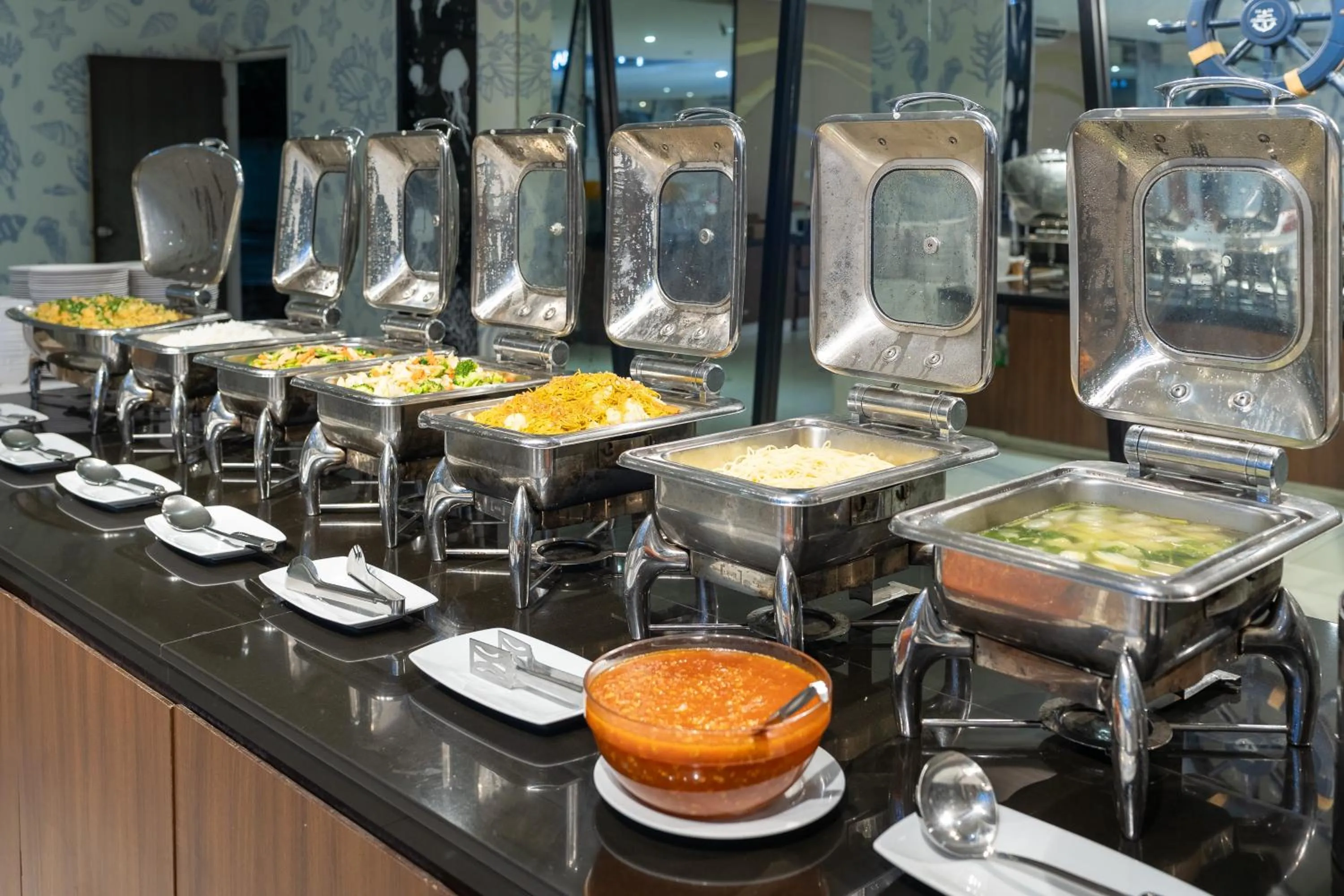 Buffet breakfast in Rodina Beach Hotel