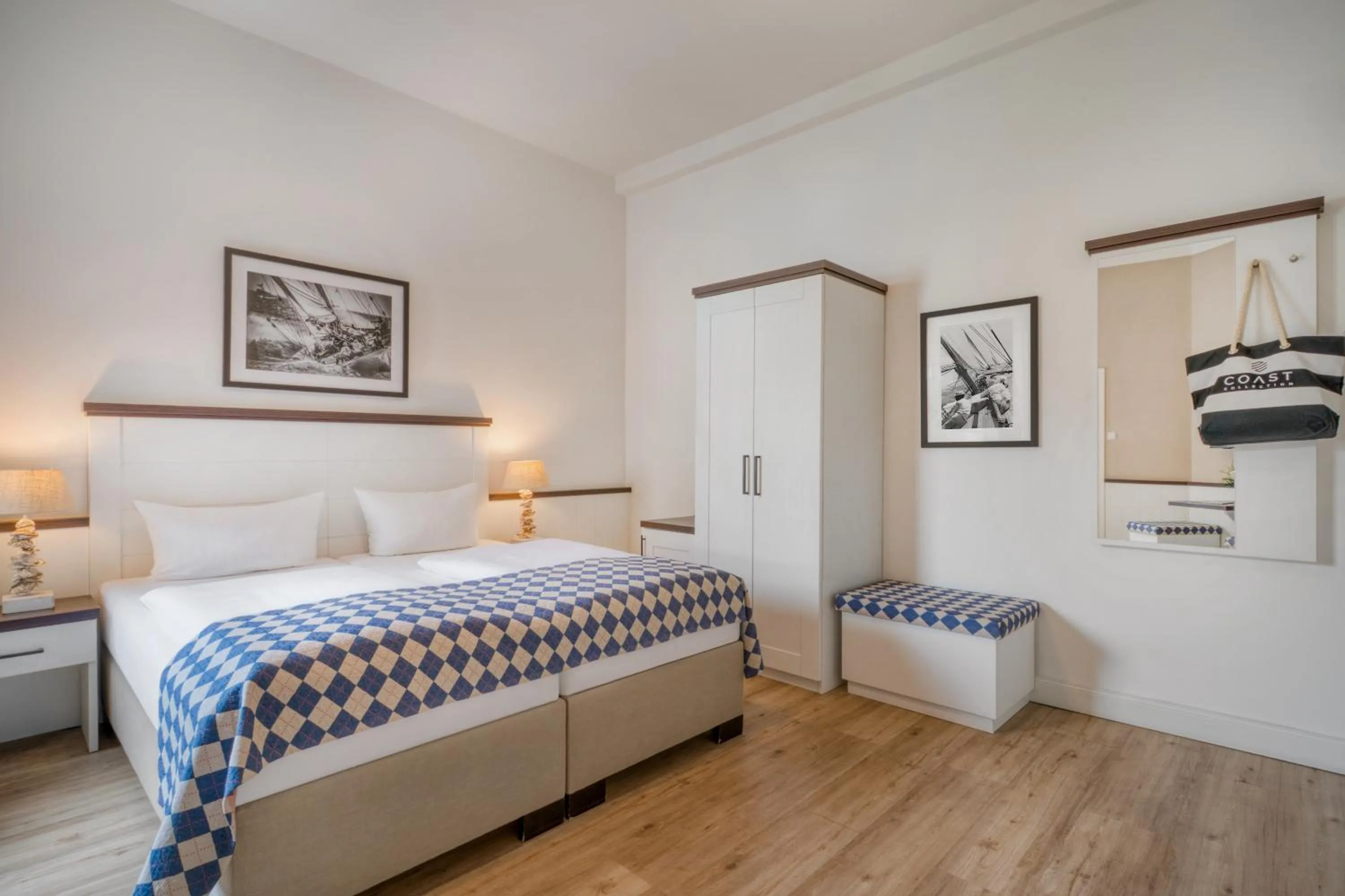 Bed in Hotel Strandschlösschen