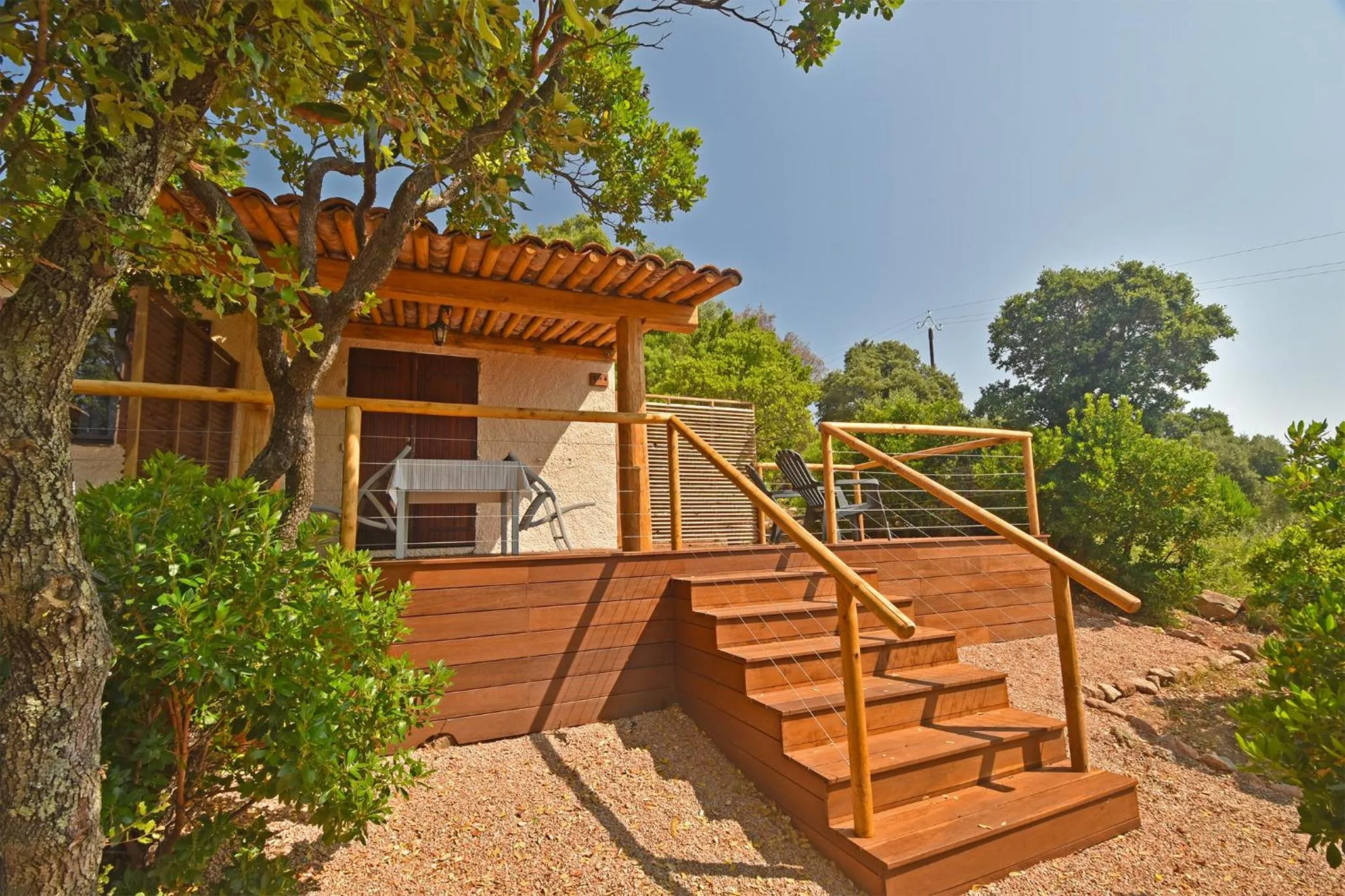 Balcony/Terrace in Bungalows Du Maquis