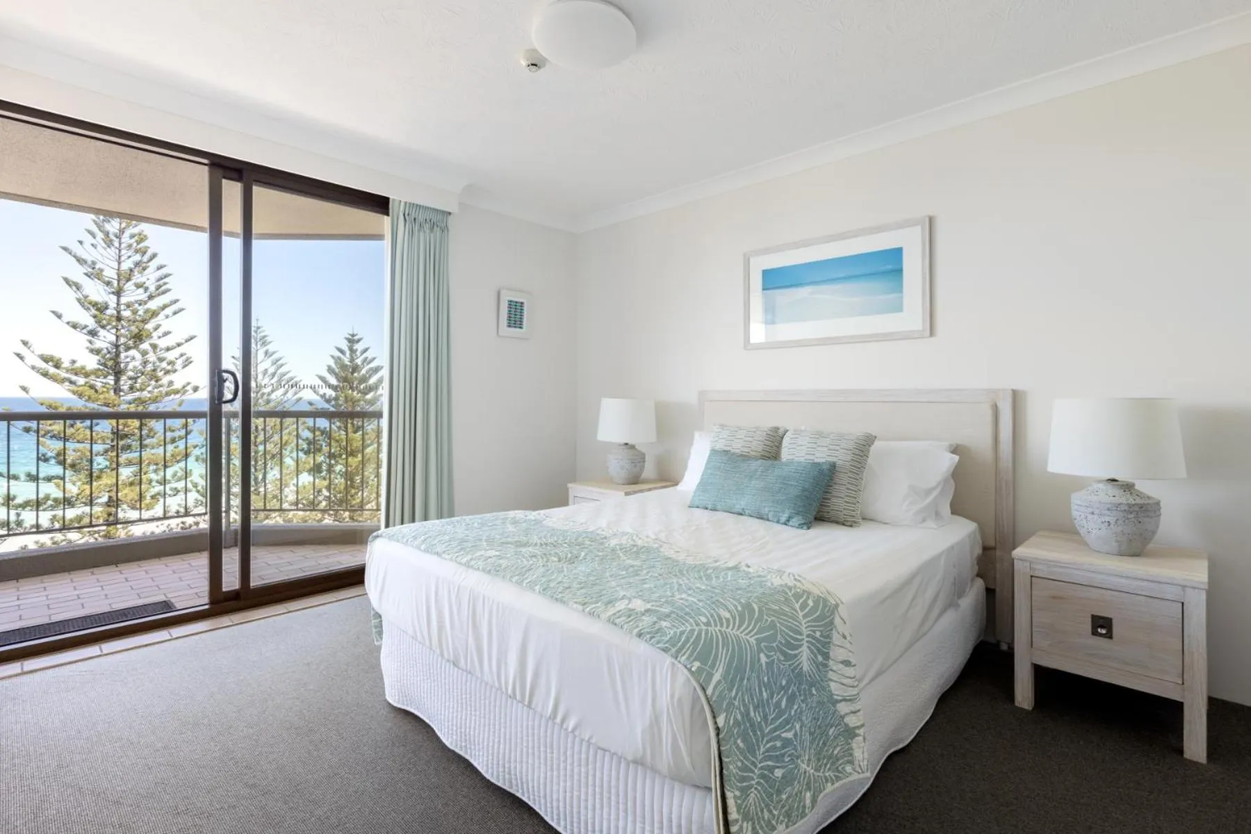 Bed in Columbia Beachfront Apartments on Rainbow Bay