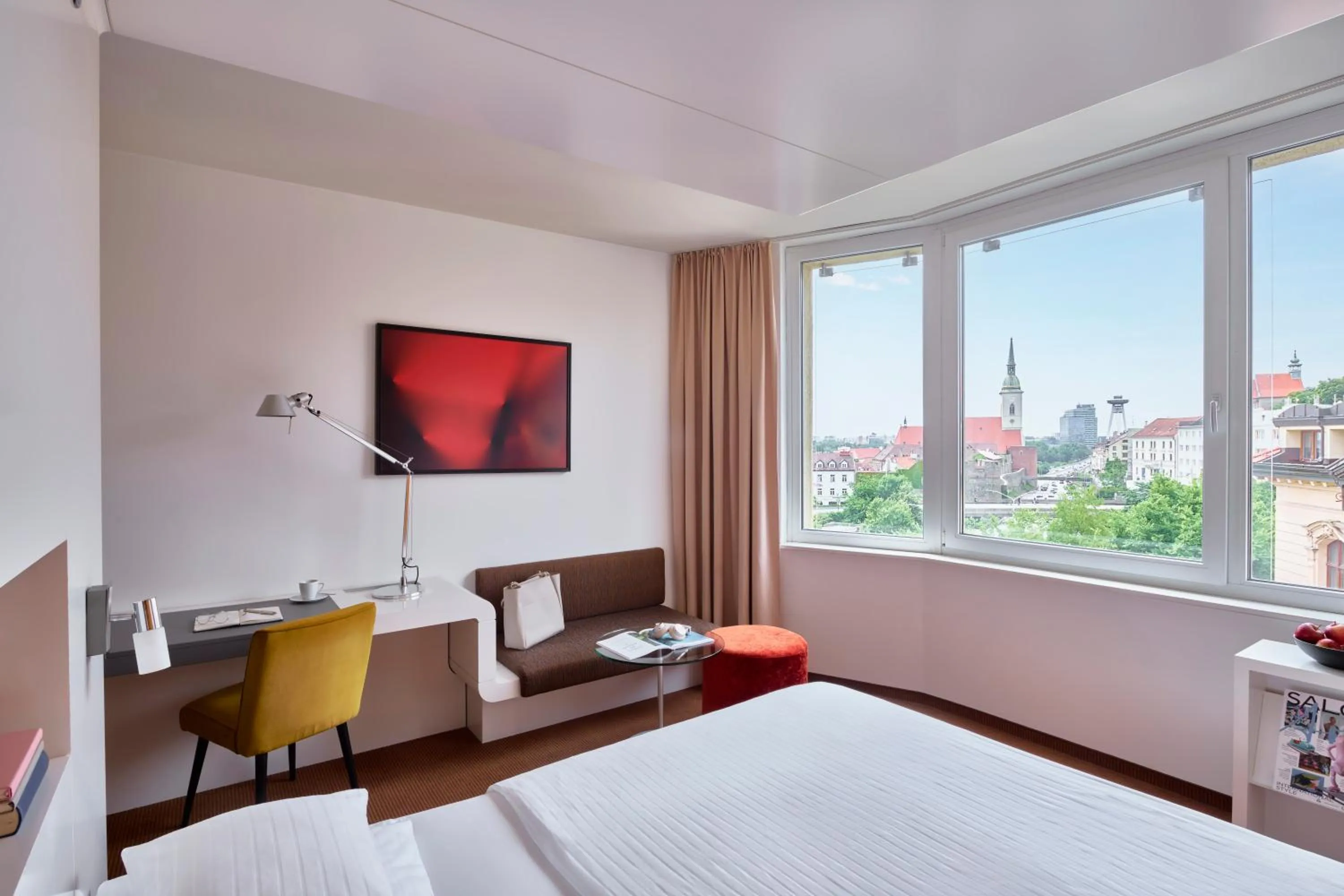View (from property/room), Bed in Falkensteiner Hotel Bratislava