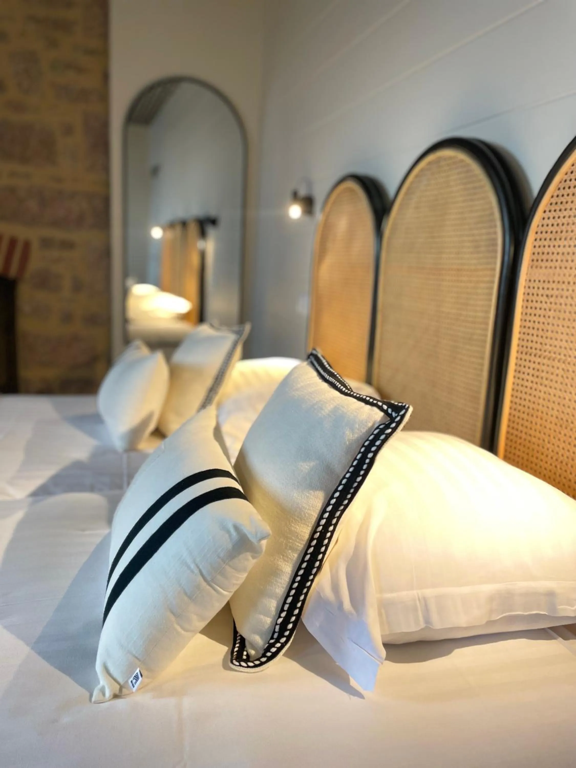 Bed in Hôtel Les Costans, The Originals Relais