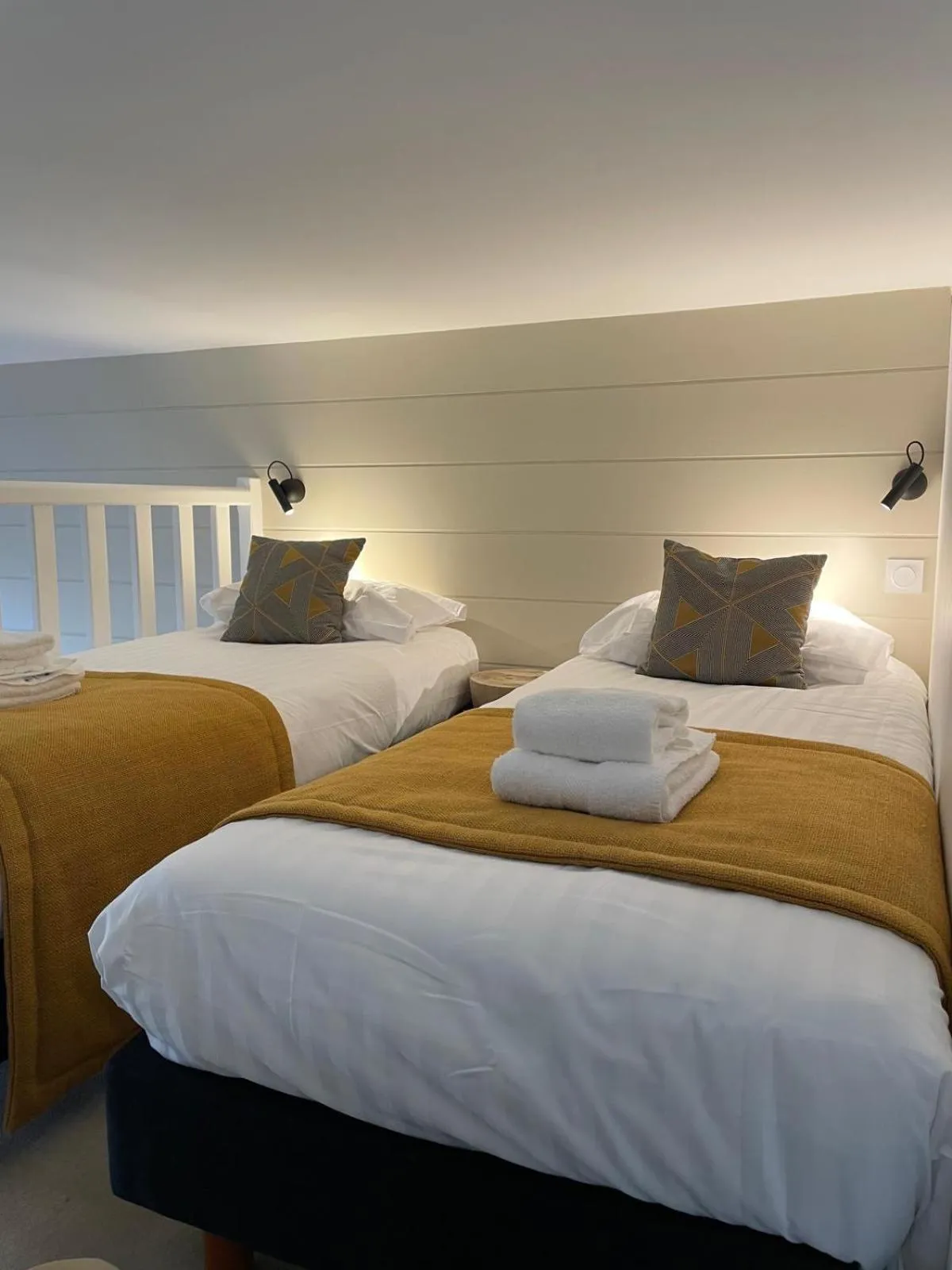 Bed in Hôtel Les Costans, The Originals Relais