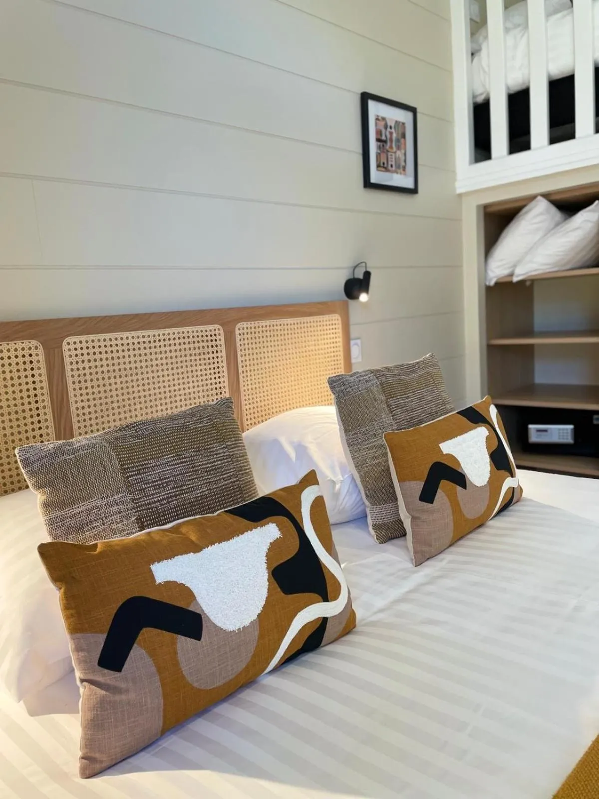 Bed in Hôtel Les Costans, The Originals Relais