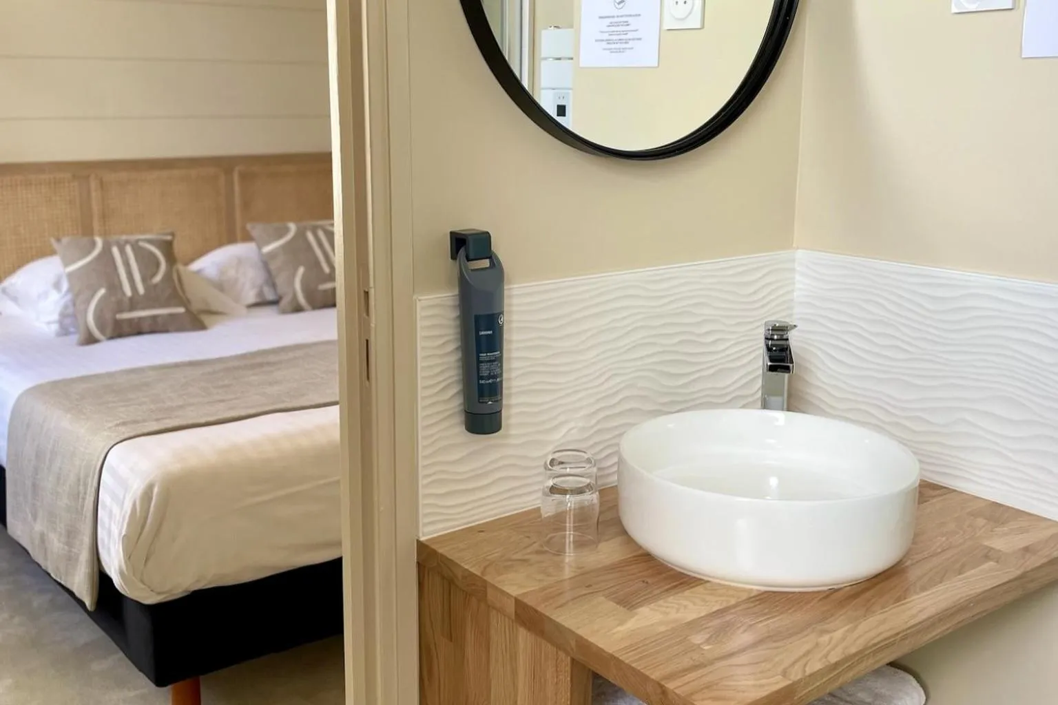 Bed in Hôtel Les Costans, The Originals Relais