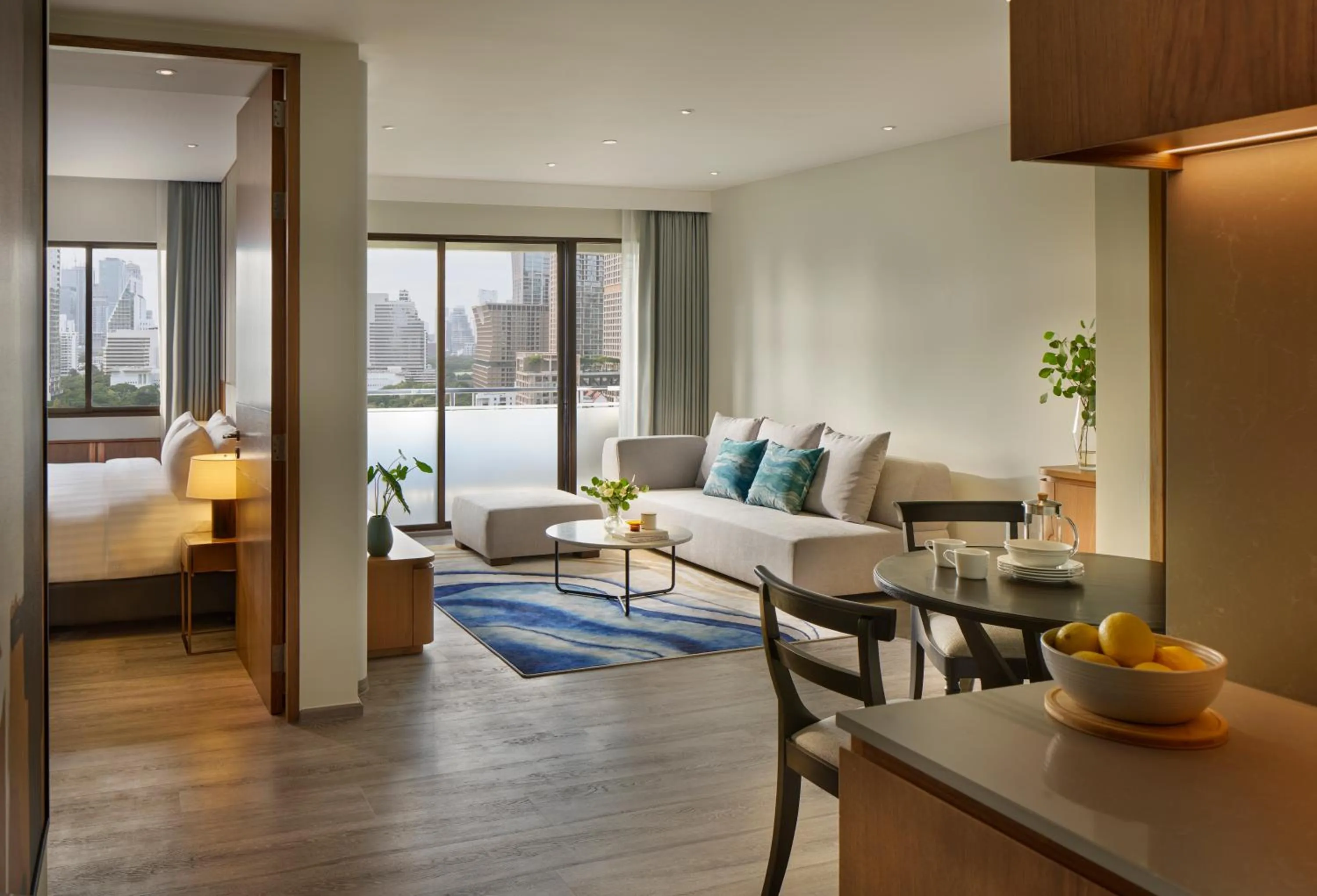 Living room, Bed in Bliston Suwan Park View