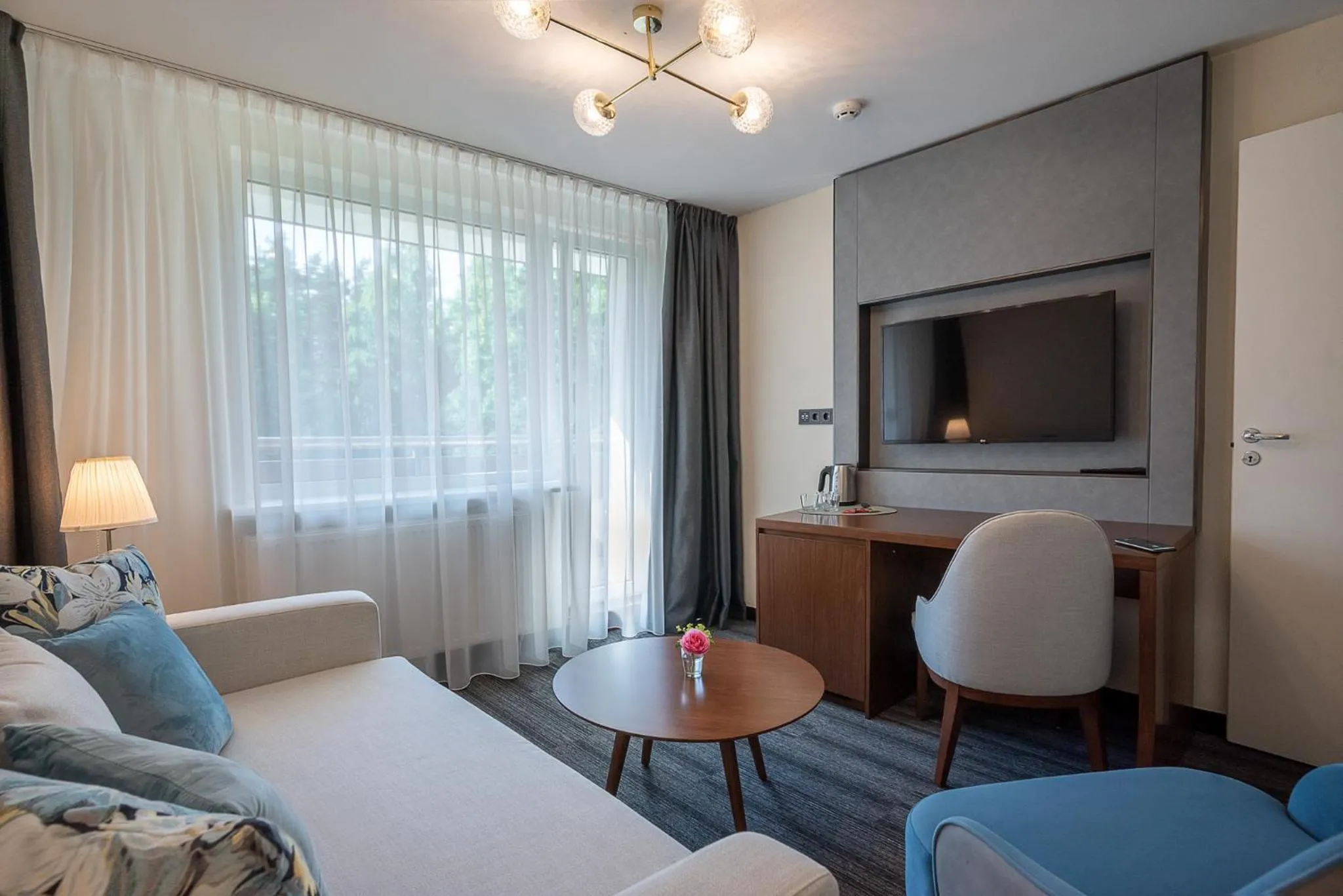 Living room, Bed in Auksinės Kopos