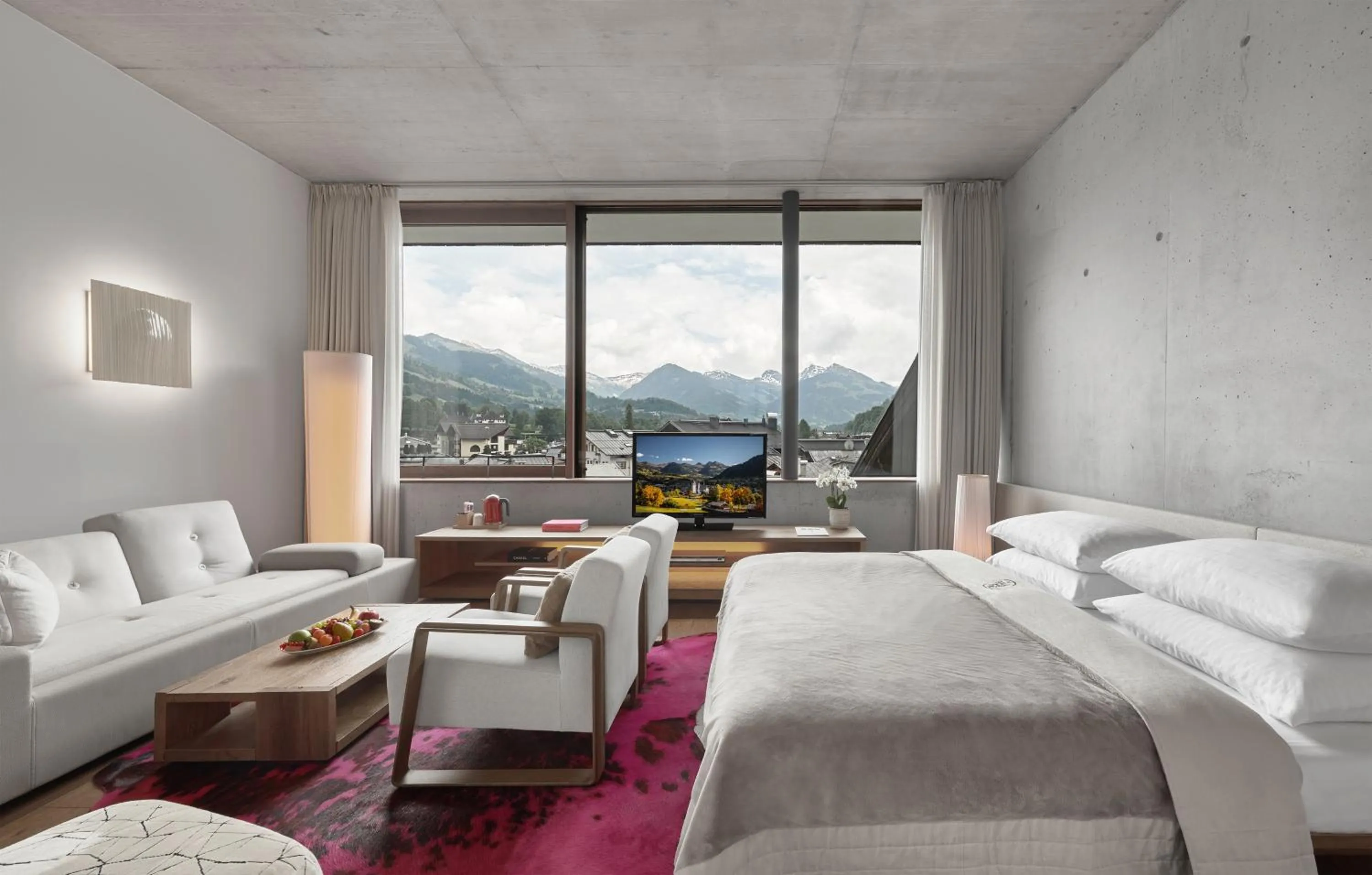 View (from property/room), Bed in Schwarzer Adler Kitzbühel - Adults Only