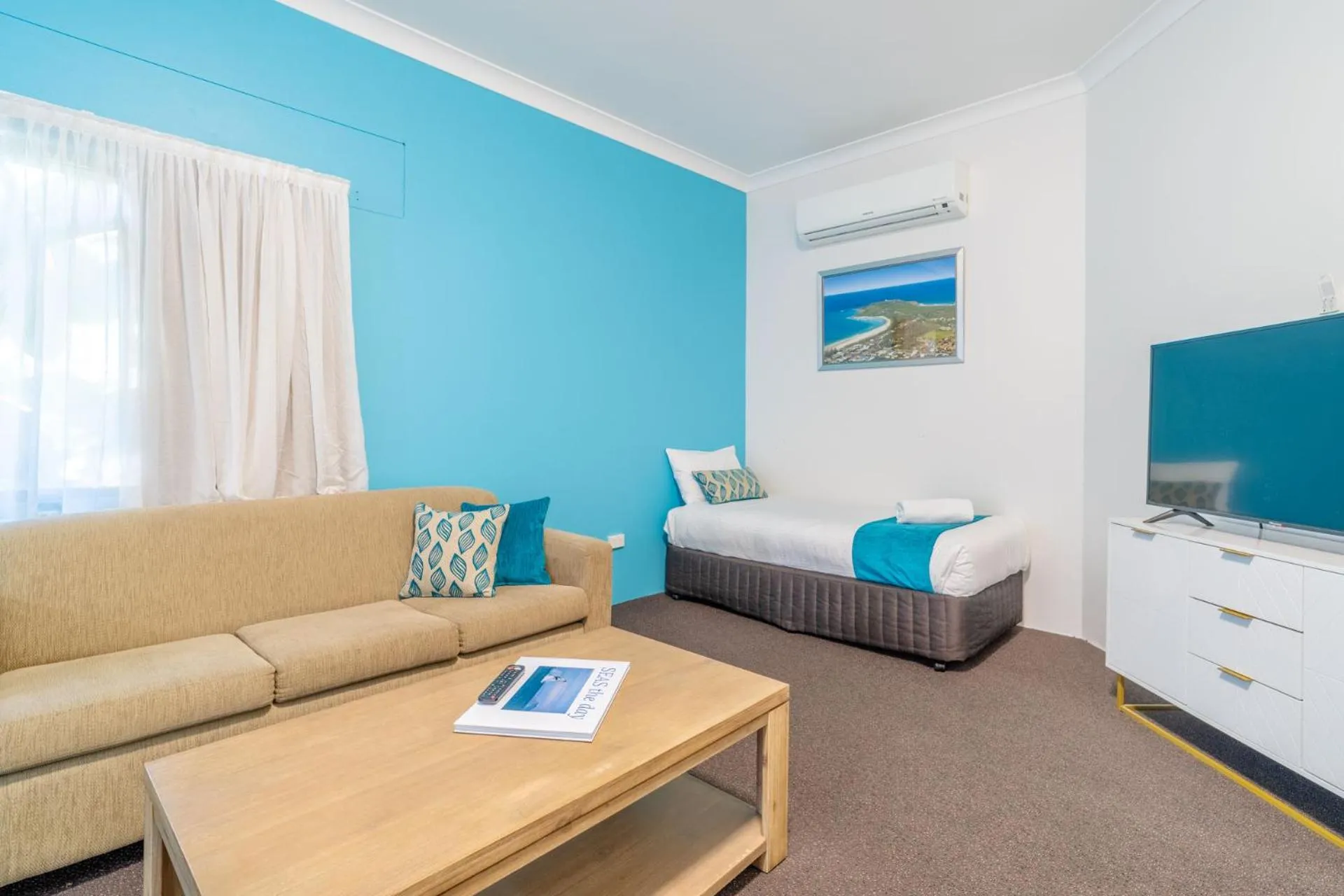 Bed in Byron Bayside Central Studio Apartments