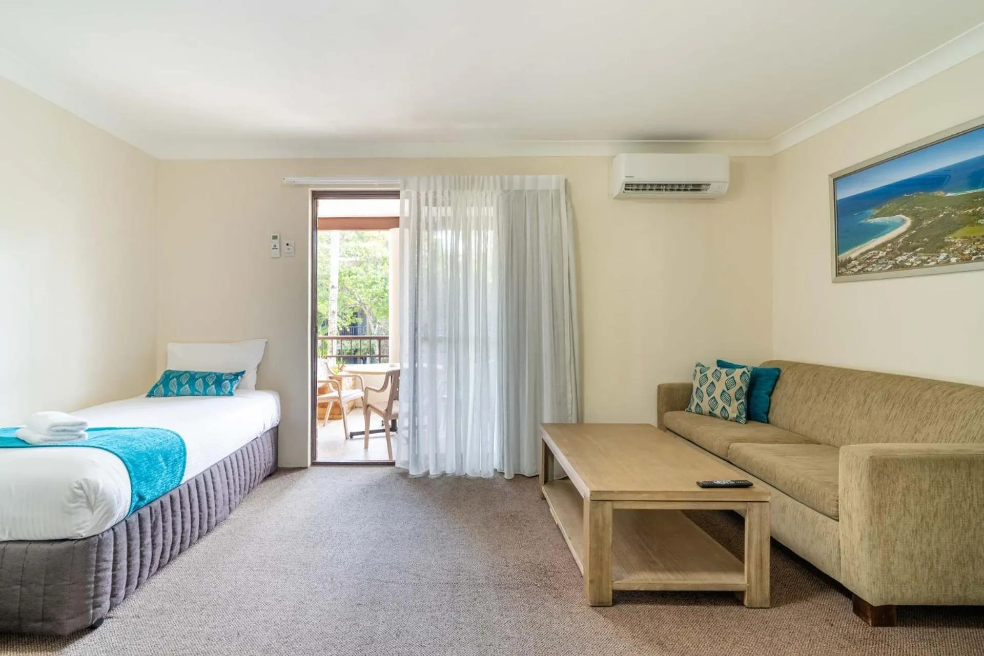 Bed in Byron Bayside Central Studio Apartments